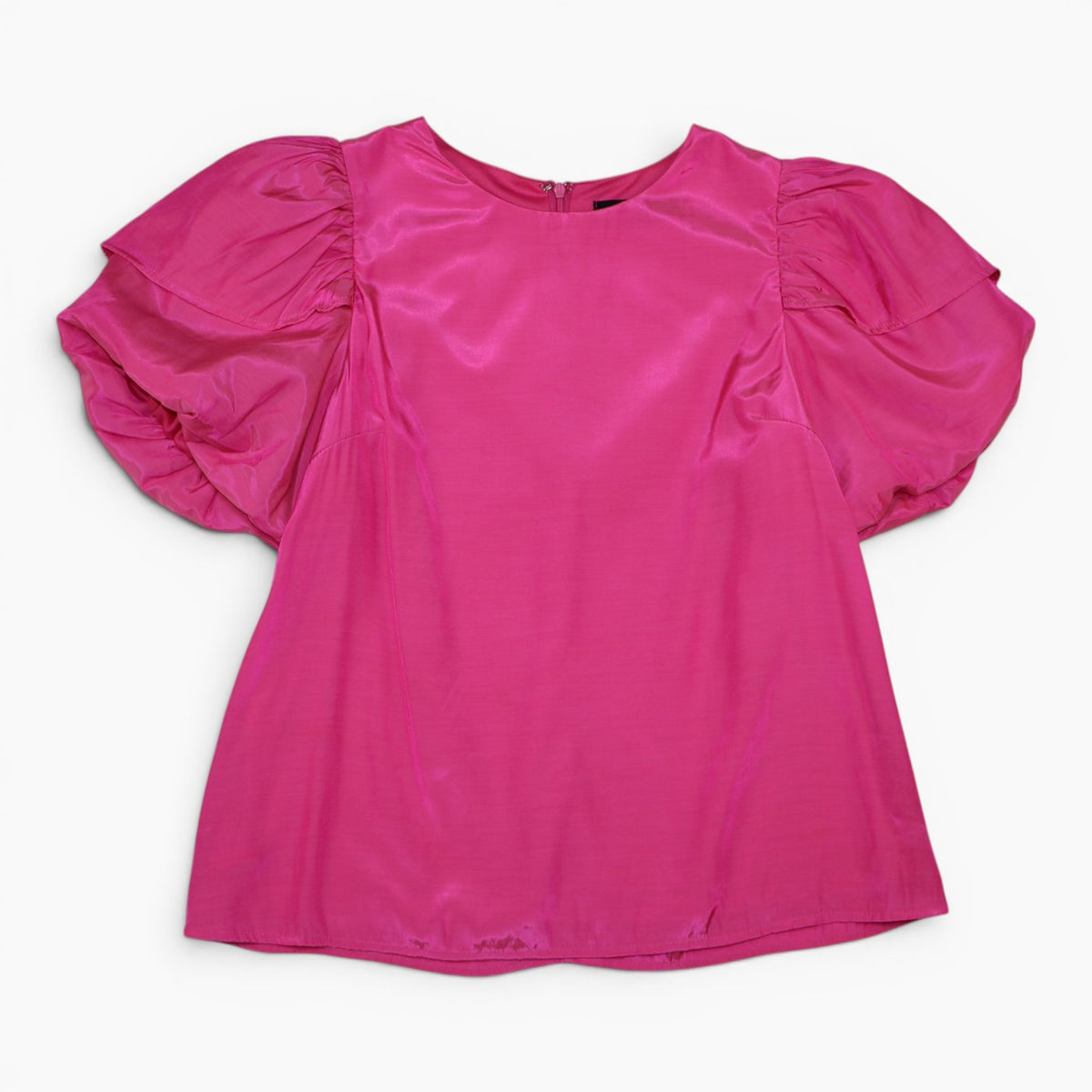 BLUSA FUCSIA CON MANGAS ABULLONADAS | ANNA GRACE | TALLA S