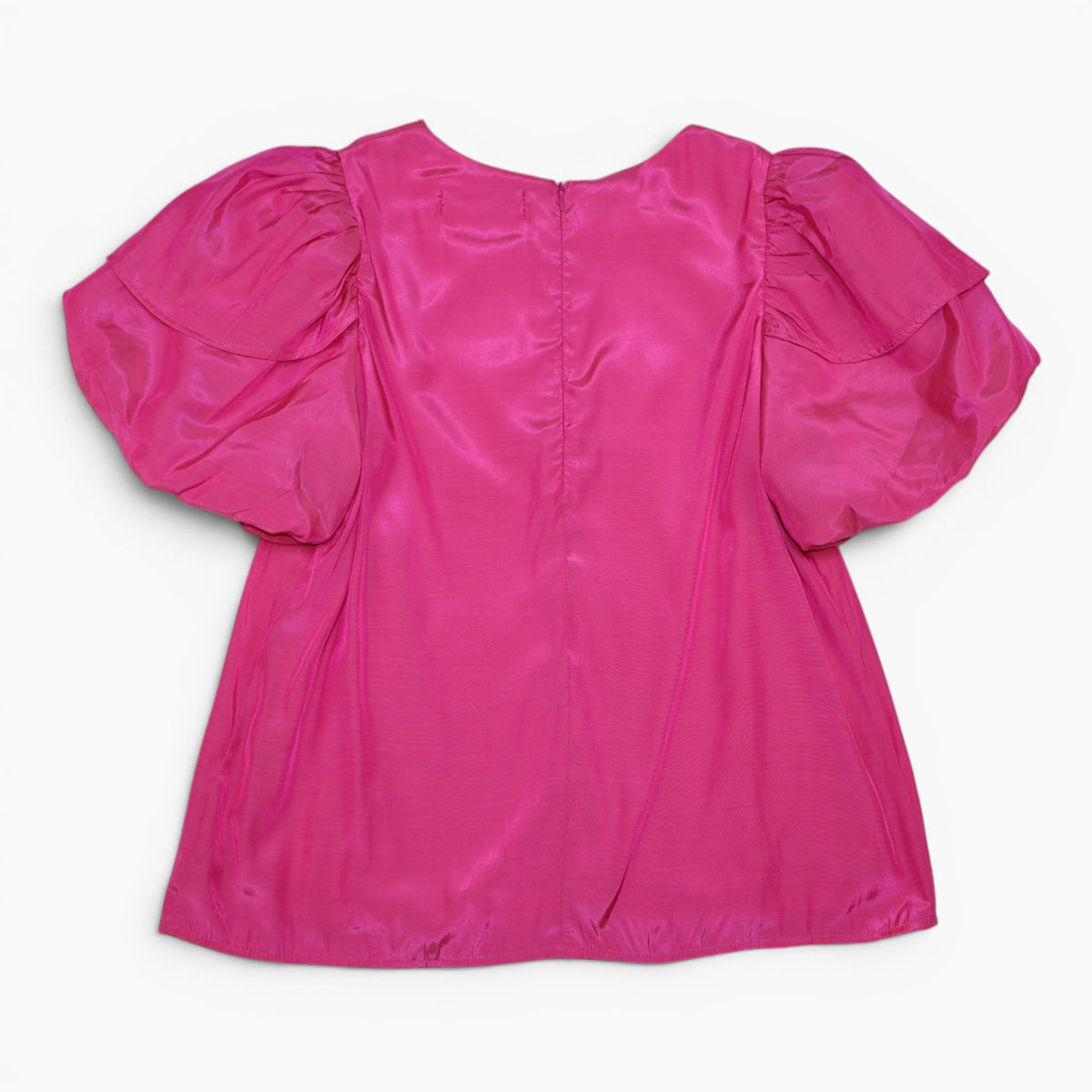 BLUSA FUCSIA CON MANGAS ABULLONADAS | ANNA GRACE | TALLA S