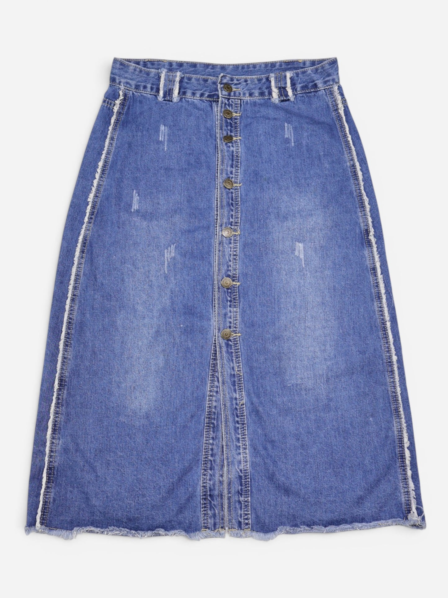 FALDA JEAN MIDI CON BOTONES FRONTALES | TALLA 29 (M)