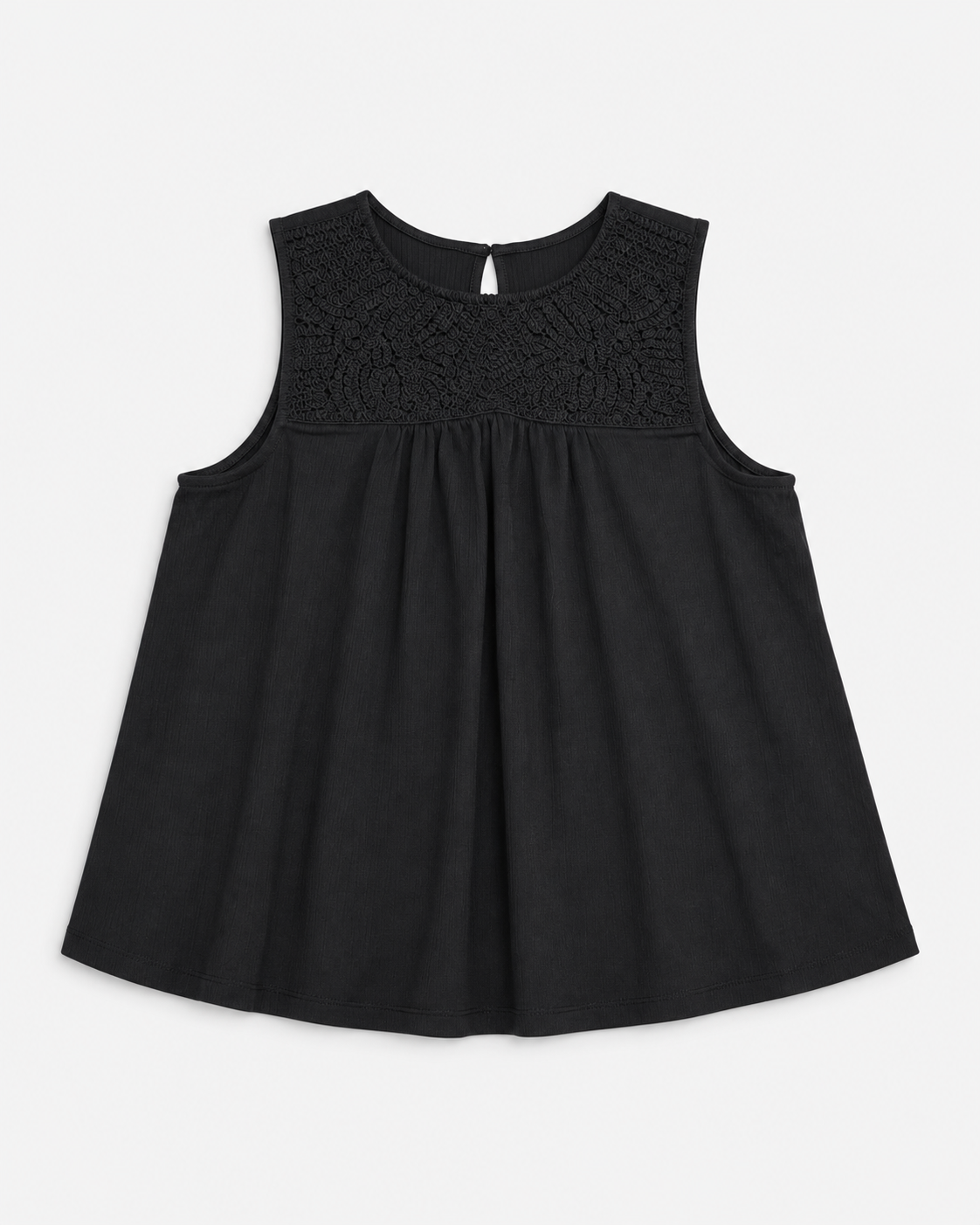 Blusa negra sin mangas con bordado en el pecho para mujer Old Navy talla L, ropa de segunda mano en República Dominicana