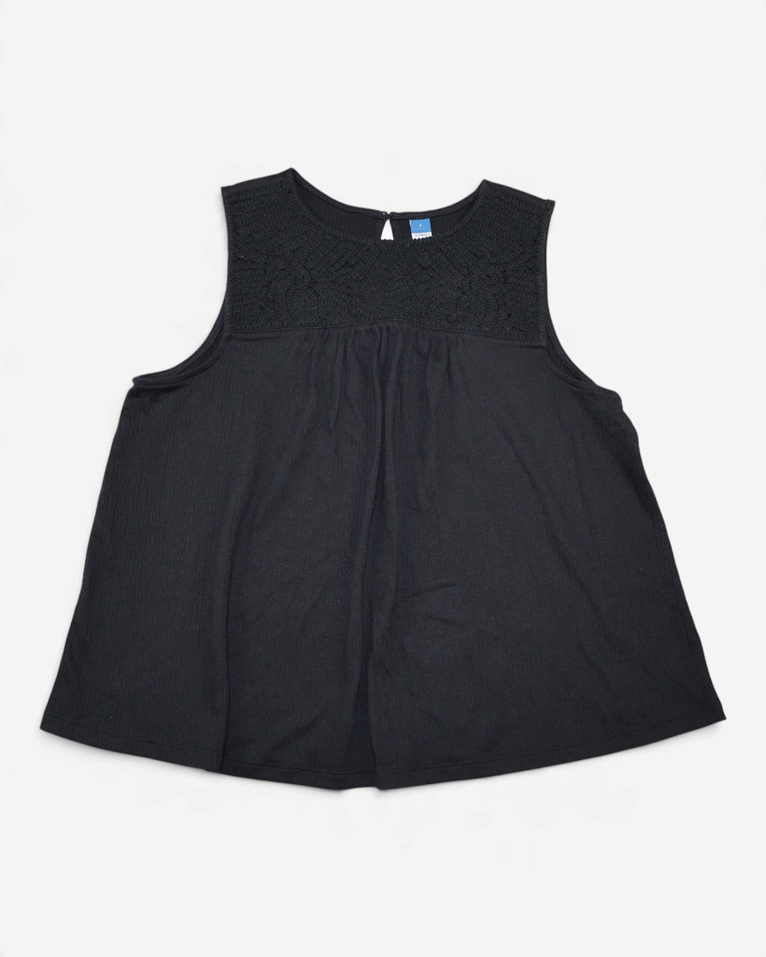 NEW | BLUSA NEGRA SIN MANGAS CON BORDADO PARA MUJER | OLD NAVY | TALLA L