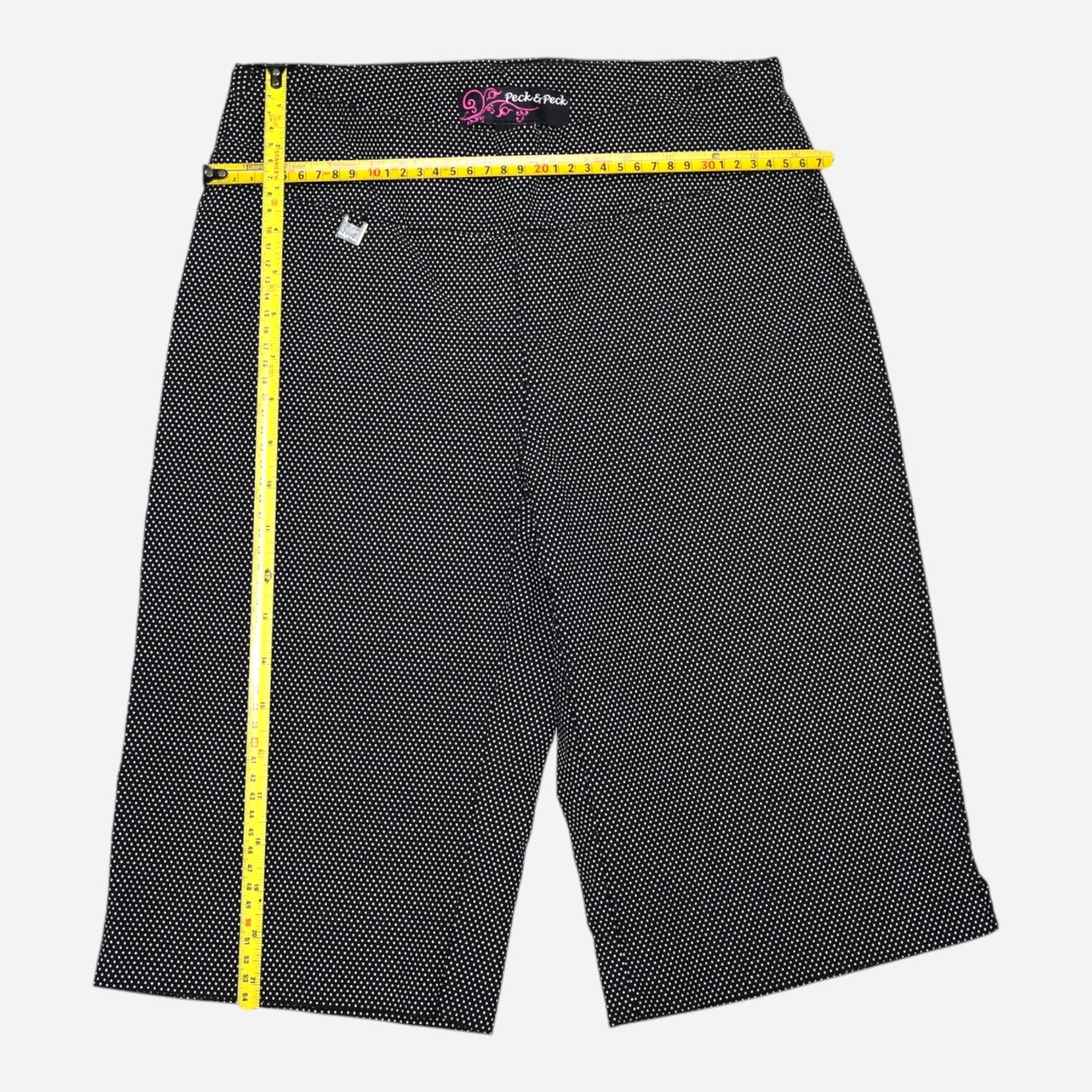 PANTALÓN CAPRI NEGRO CON PUNTITOS BLANCOS | PECK & PECK | TALLA 2 (XS)