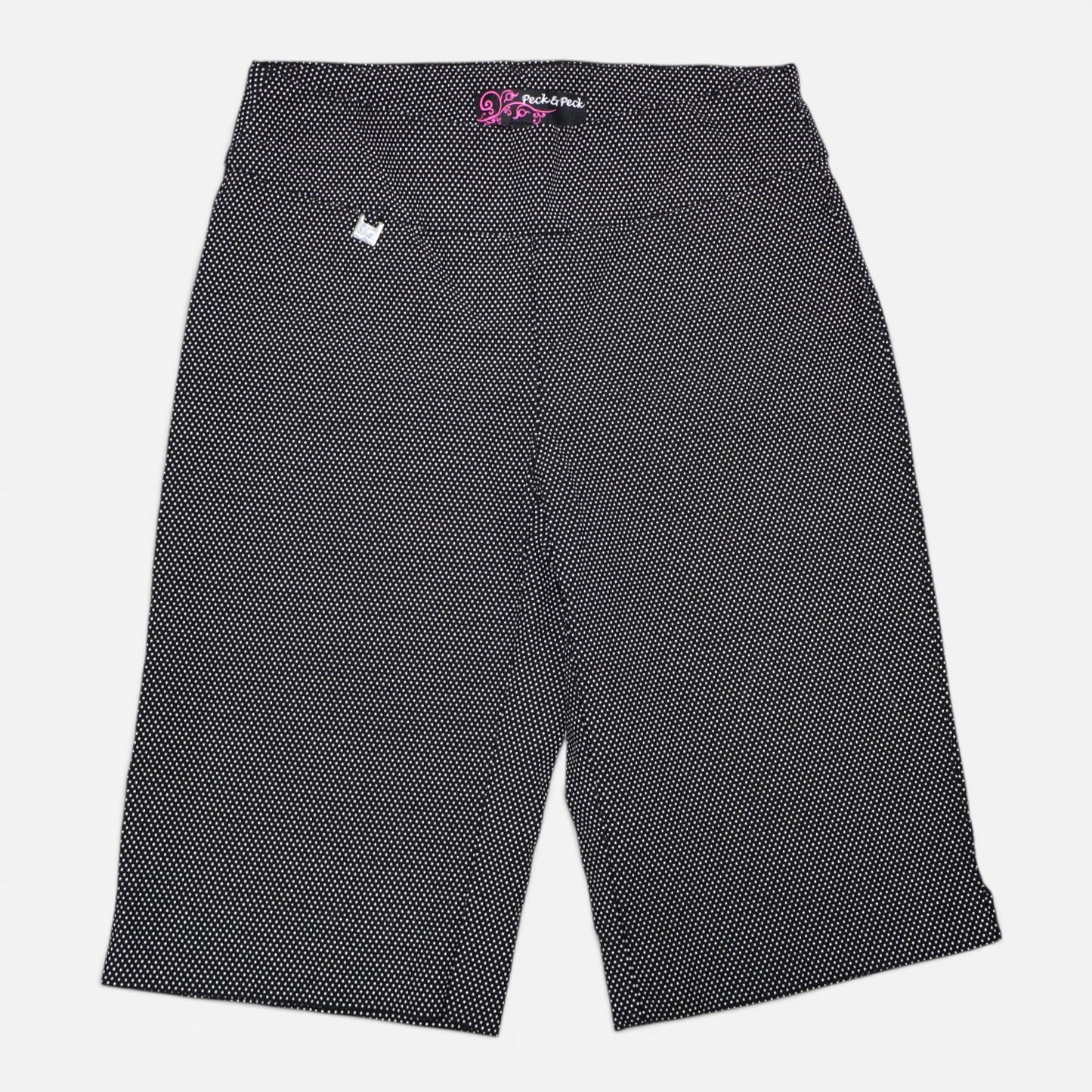 PANTALÓN CAPRI NEGRO CON PUNTITOS BLANCOS | PECK & PECK | TALLA 2 (XS)