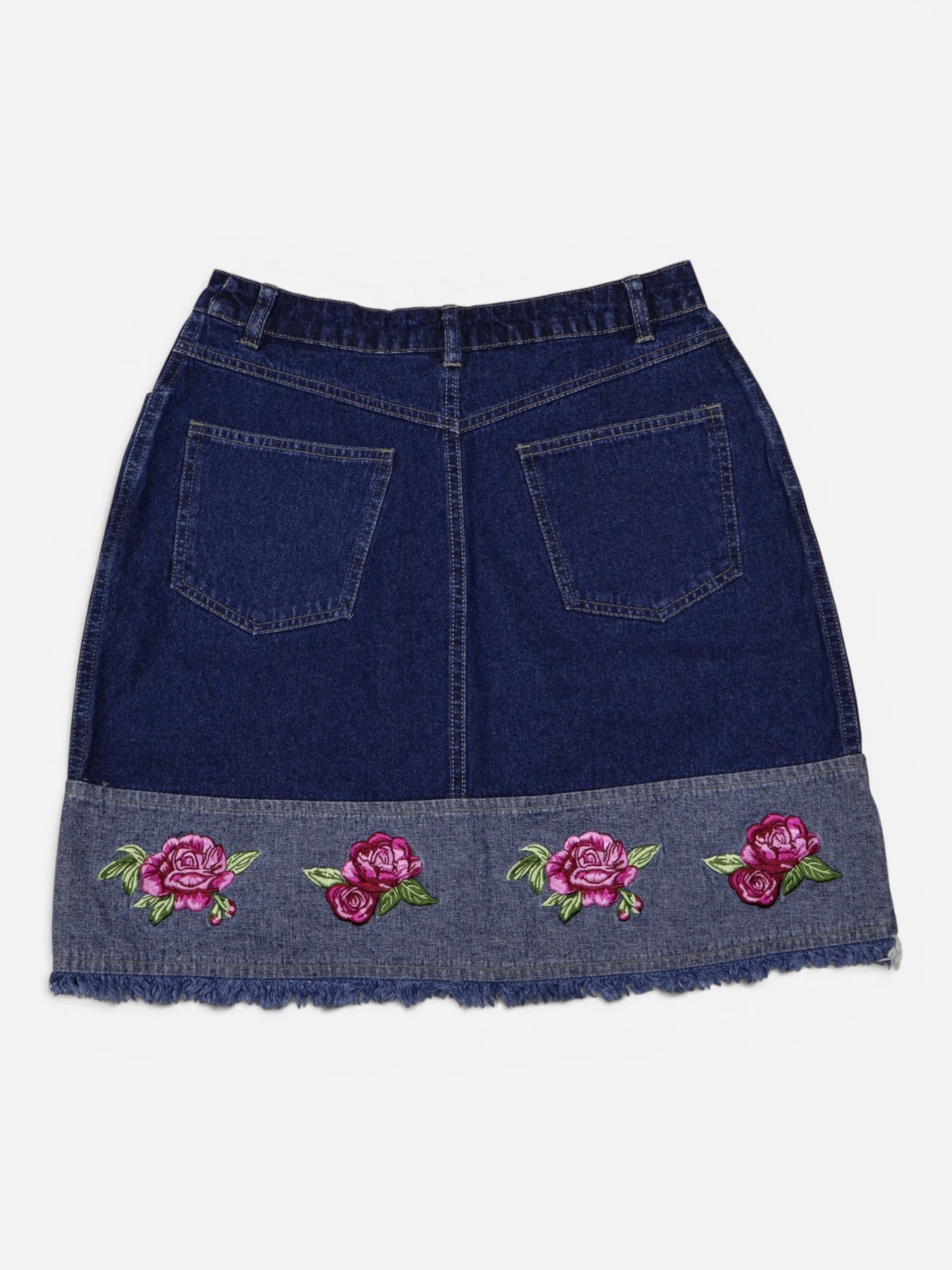 FALDA JEAN CON BORDADO DE FLORES | J.L. N.Y. SPORT | TALLA 9/10 (M)