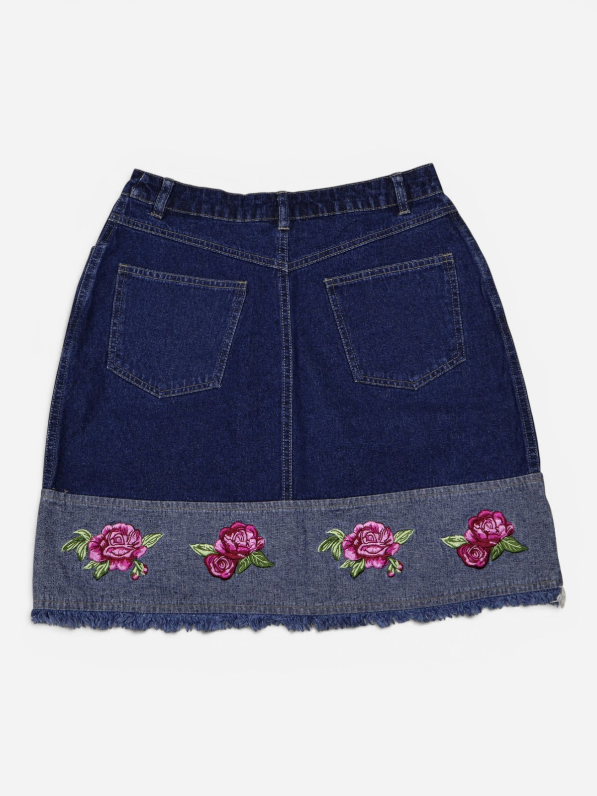 FALDA JEAN CON BORDADO DE FLORES | J.L. N.Y. SPORT | TALLA 9/10 (M)