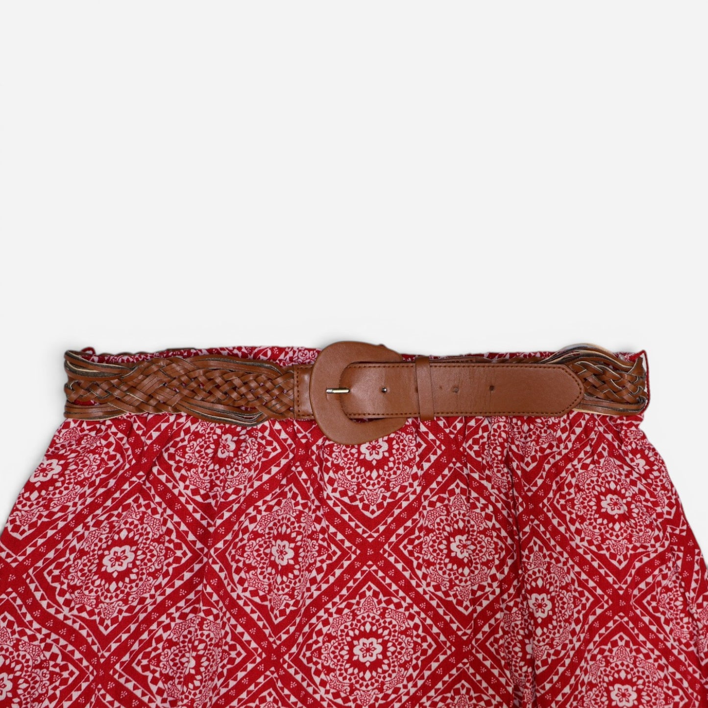 FALDA ROJA ESTAMPADA CON CORREA | FADED GLORY | TALLA L (12-14)