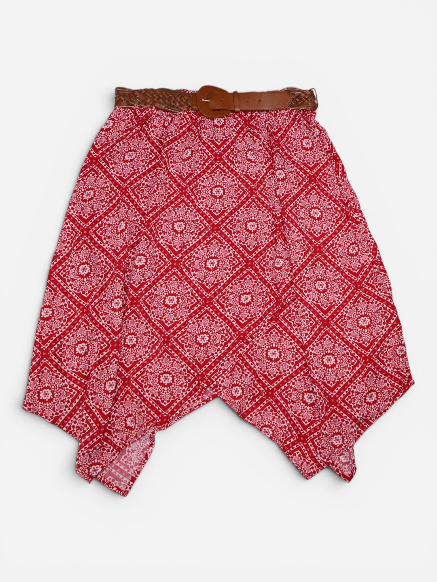 FALDA ROJA ESTAMPADA CON CORREA | FADED GLORY | TALLA L (12-14)
