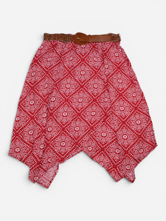 FALDA ROJA ESTAMPADA CON CORREA | FADED GLORY | TALLA L (12-14)