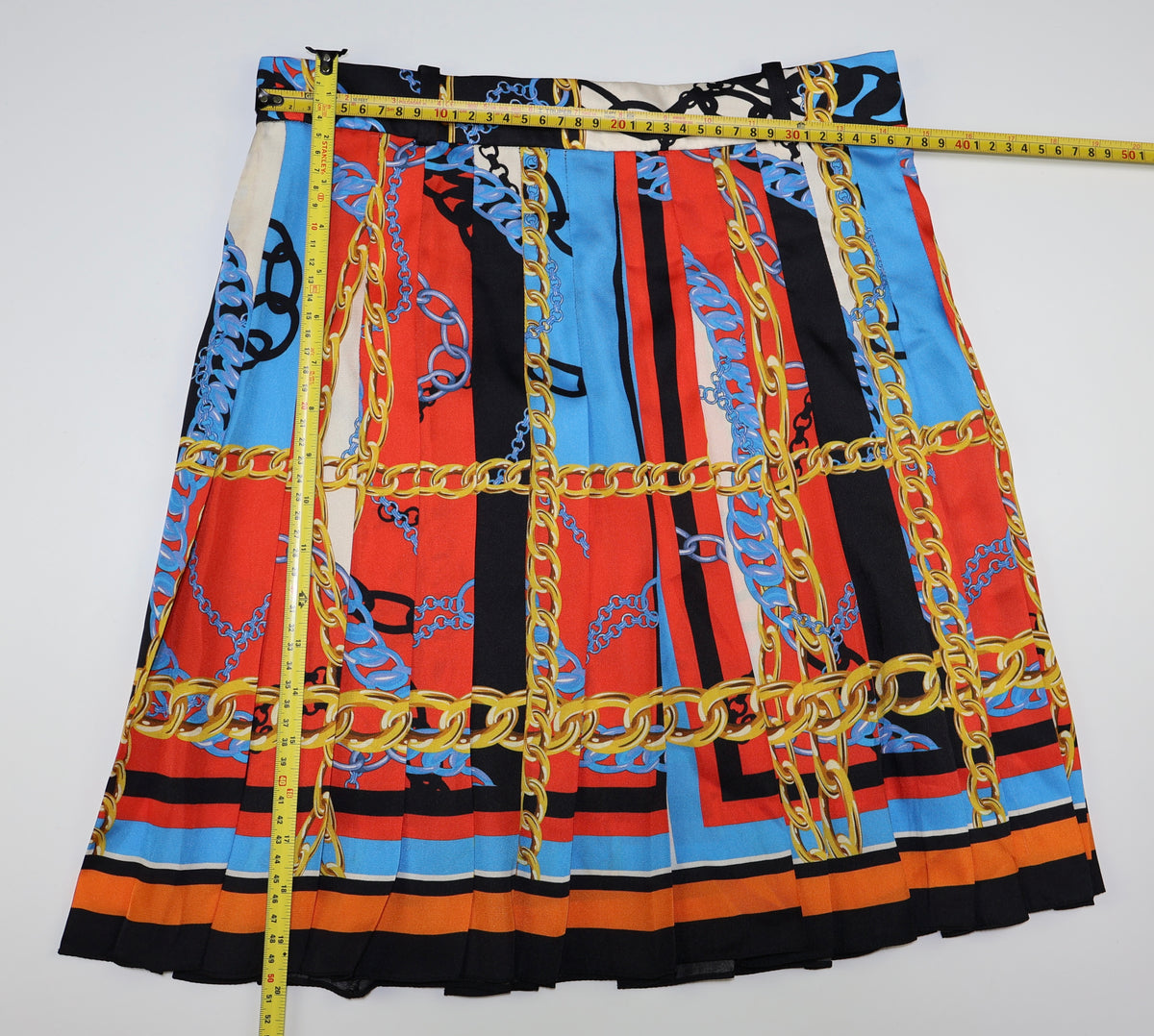 FALDA PLISADA PARA MUJER CON ESTAMPADO DE CADENAS | ZARA | TALLA M