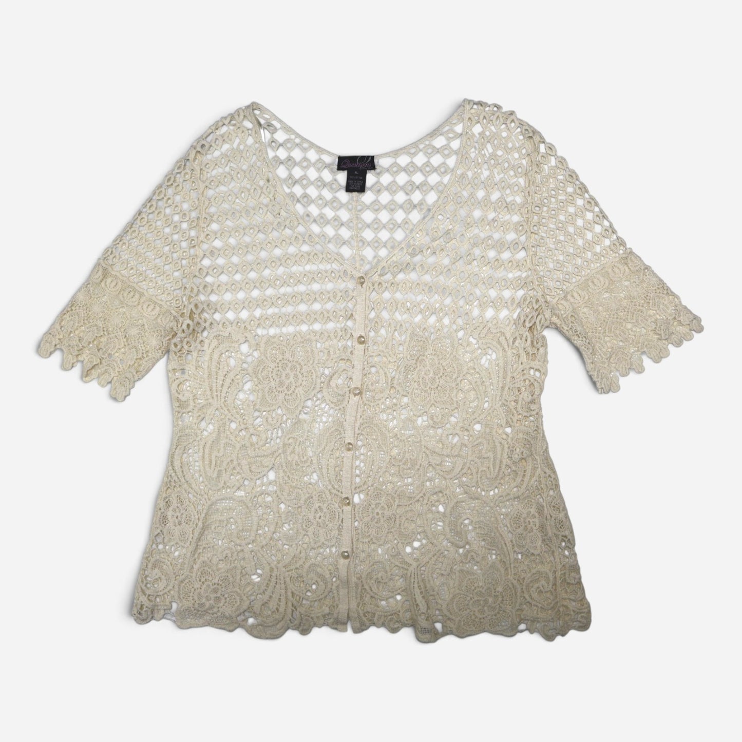 BLUSA TEJIDA TIPO COVER UP CON BOTONES | QUESTIONS | TALLA XL