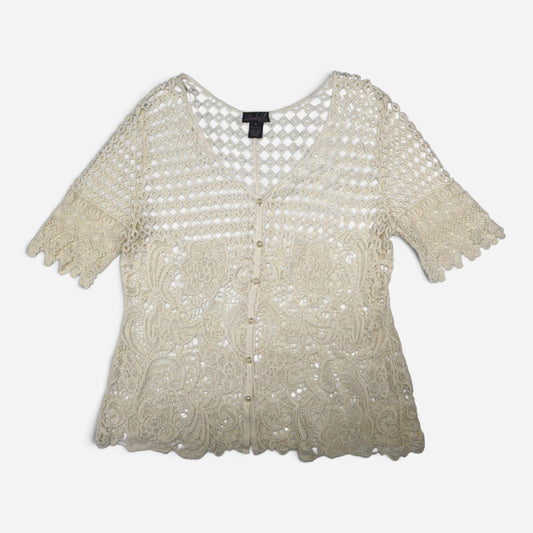 BLUSA TEJIDA TIPO COVER UP CON BOTONES | QUESTIONS | TALLA XL
