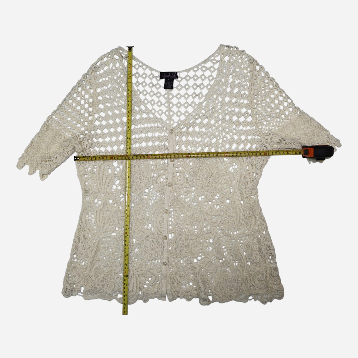 BLUSA TEJIDA TIPO COVER UP CON BOTONES | QUESTIONS | TALLA XL
