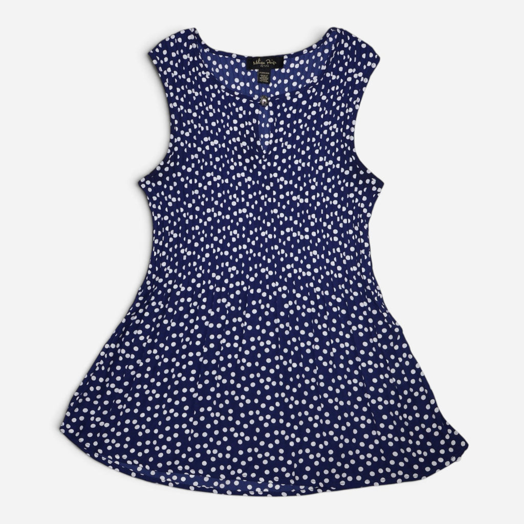 BLUSA SIN MANGAS CON ESTAMPADO DE LUNARES | MELISSA PAIGE | TALLA S PETITE