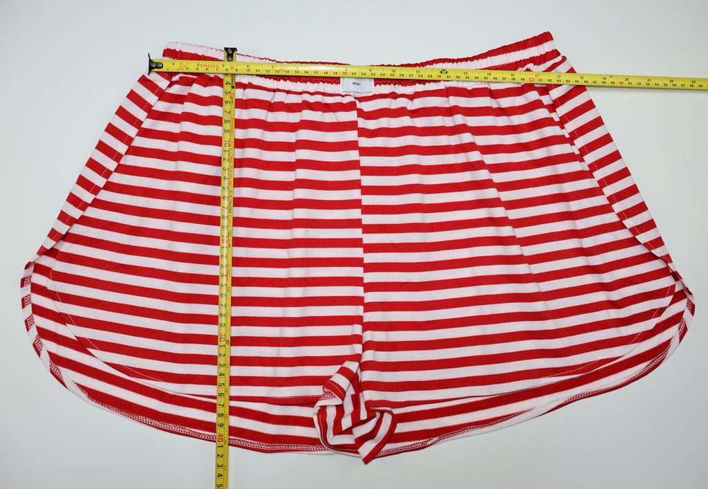 Shorts de rayas rojas y blancas con cintura elástica para mujer talla XXL, foto 6