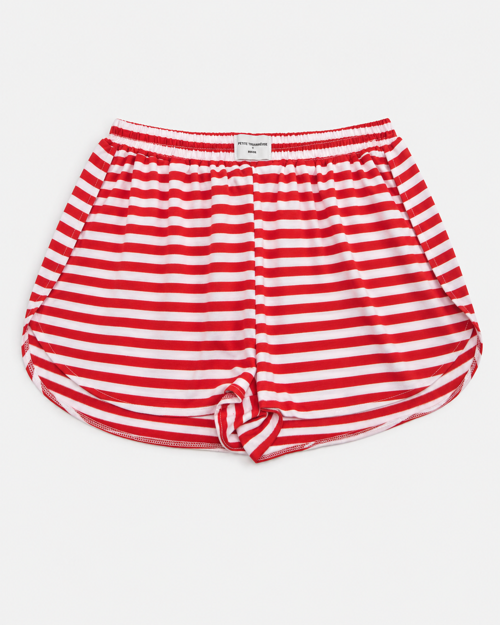 Shorts de rayas rojas y blancas con cintura elástica para mujer talla XXL, ropa de segunda mano en República Dominicana