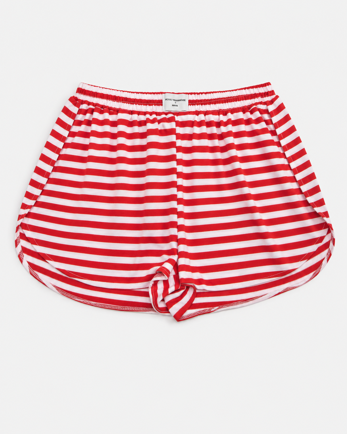 Shorts de rayas rojas y blancas con cintura elástica para mujer talla XXL, ropa de segunda mano en República Dominicana