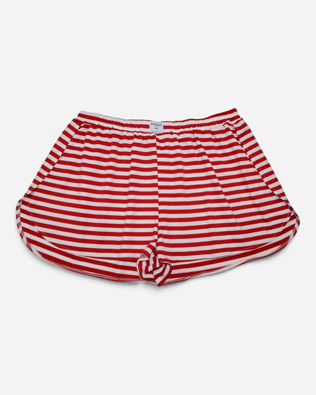 Shorts de rayas rojas y blancas con cintura elástica para mujer, talla XXL, ropa de segunda mano en República Dominicana