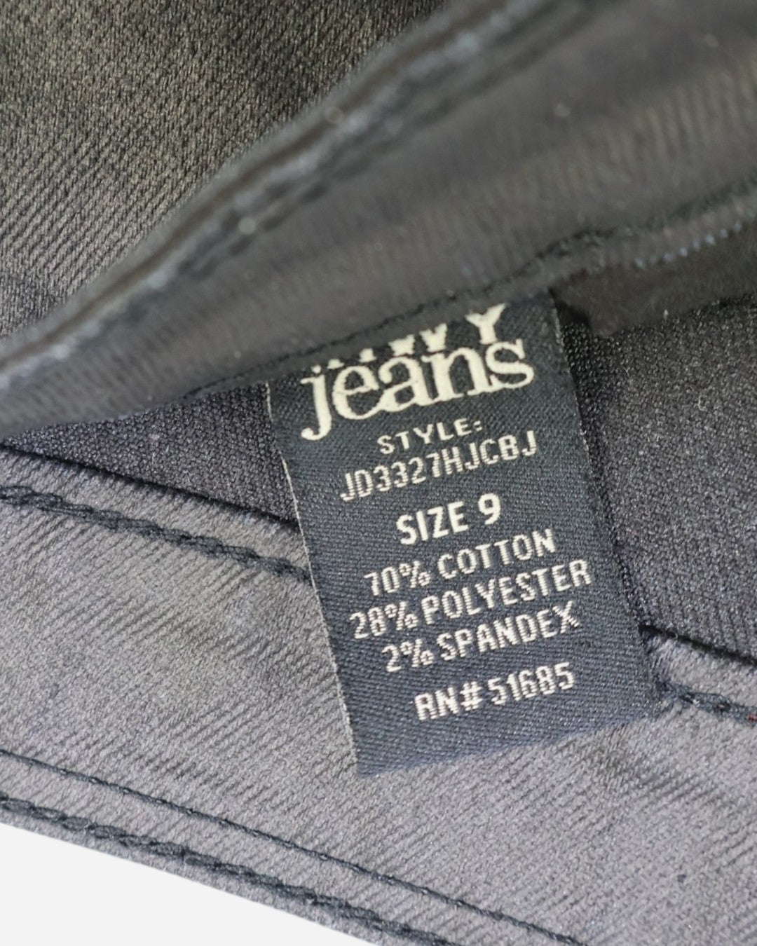 Minifalda de jean negra con acabado encerado para mujer, marca Highway Jeans, talla 9, ropa de segunda mano en República Dominicana
