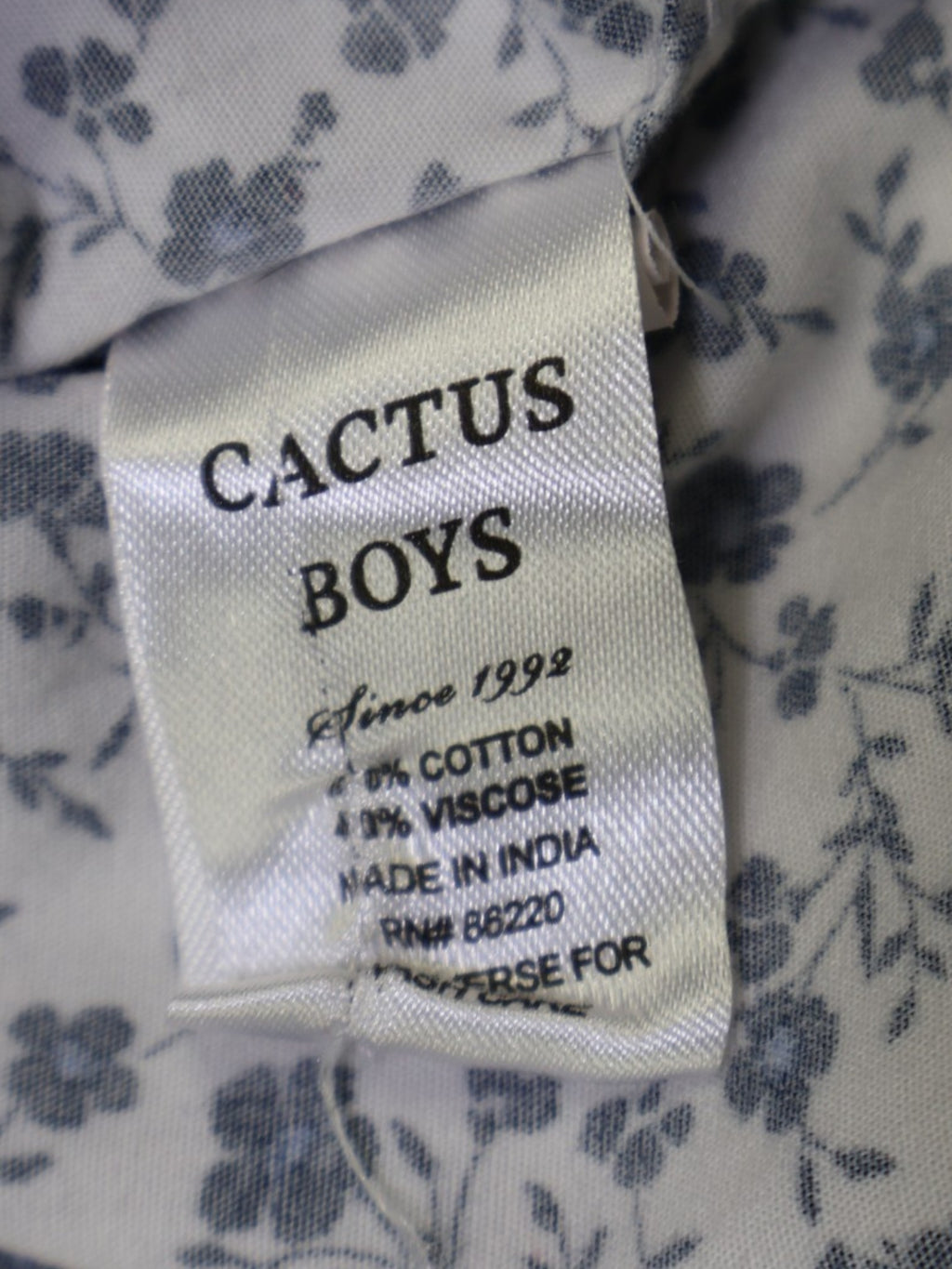 CAMISA MANGA CORTA CON ESTAMPADO FLORAL PARA NIÑOS | CACTUS BOYS | TALLA 13/14