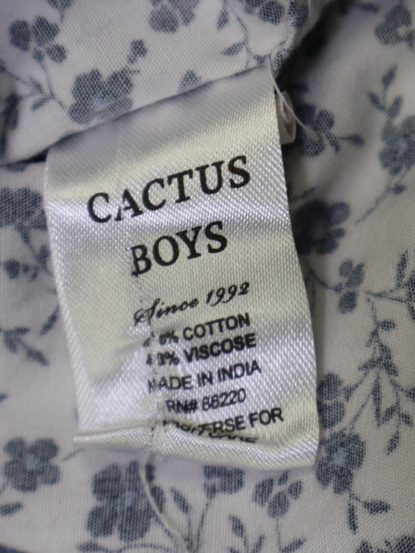 CAMISA MANGA CORTA CON ESTAMPADO FLORAL | CACTUS BOYS | TALLA 13/14