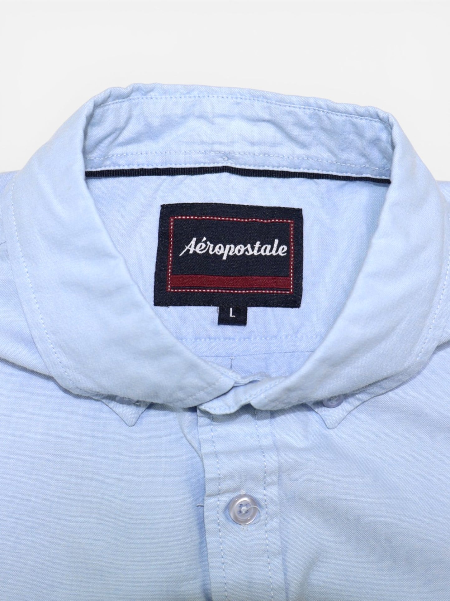 CAMISA MANGA CORTA AZUL CLARO | AÉROPOSTALE | TALLA L