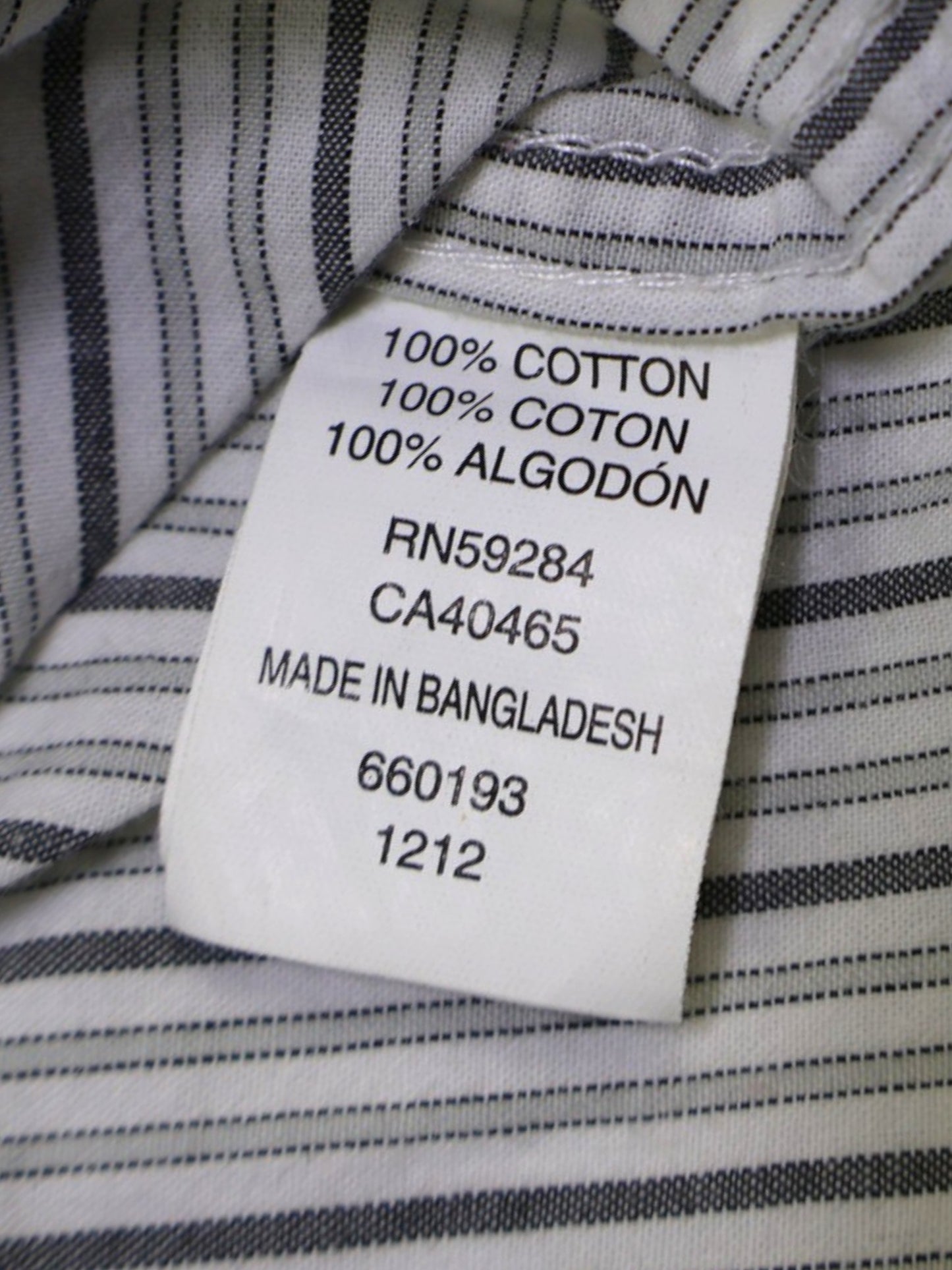 CAMISA MANGA LARGA DE RAYAS GRIS Y BLANCA | PLACE | TALLA M (7/8)