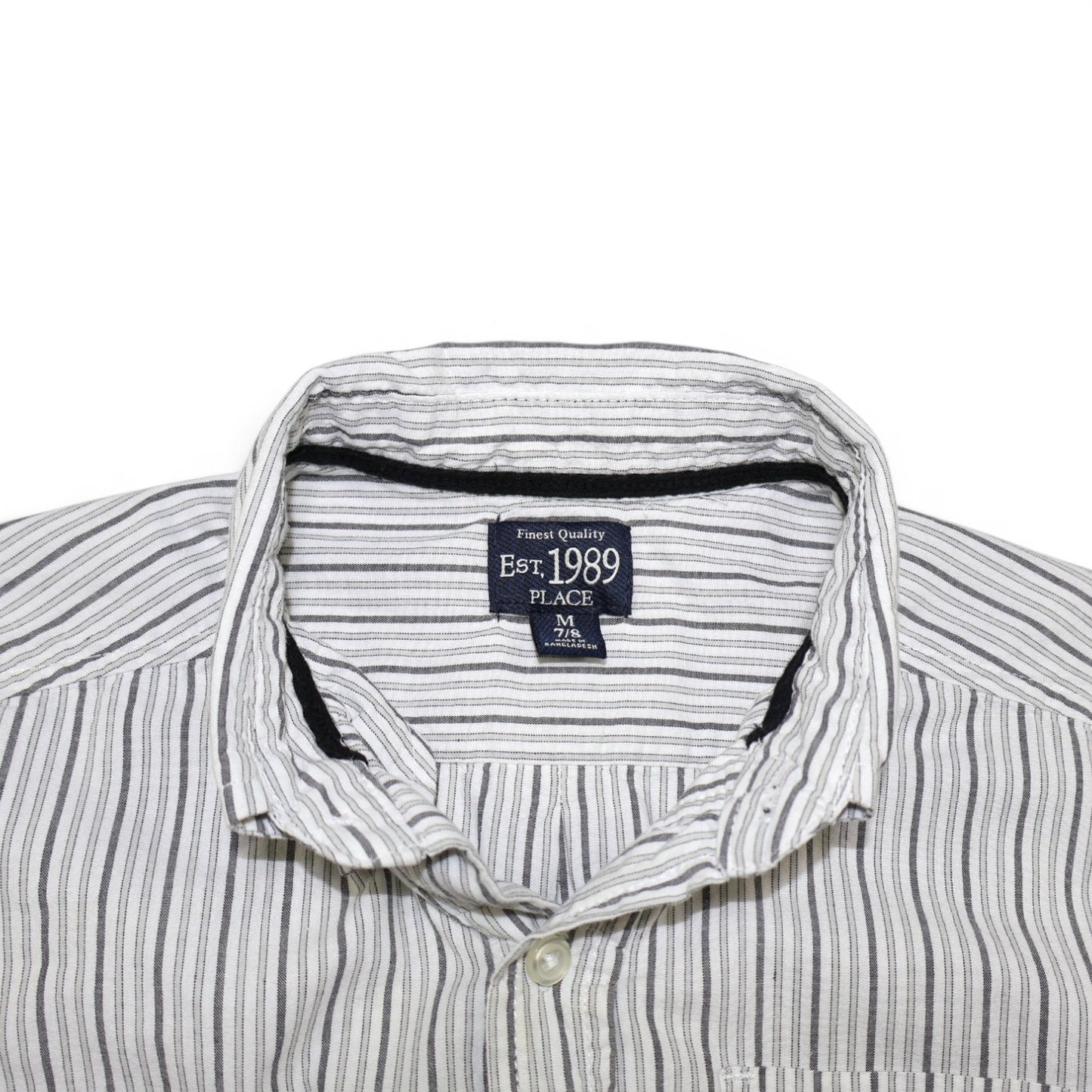 CAMISA MANGA LARGA DE RAYAS GRIS Y BLANCA | PLACE | TALLA M (7/8)