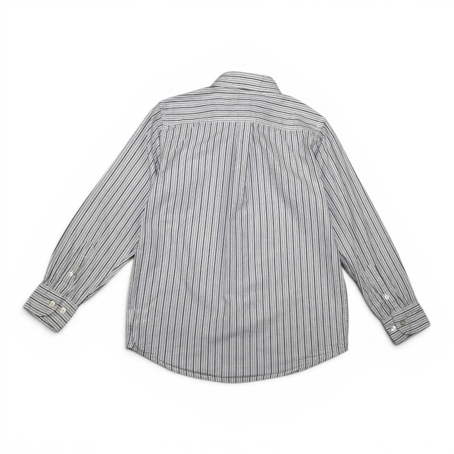 CAMISA MANGA LARGA DE RAYAS GRIS Y BLANCA | PLACE | TALLA M (7/8)