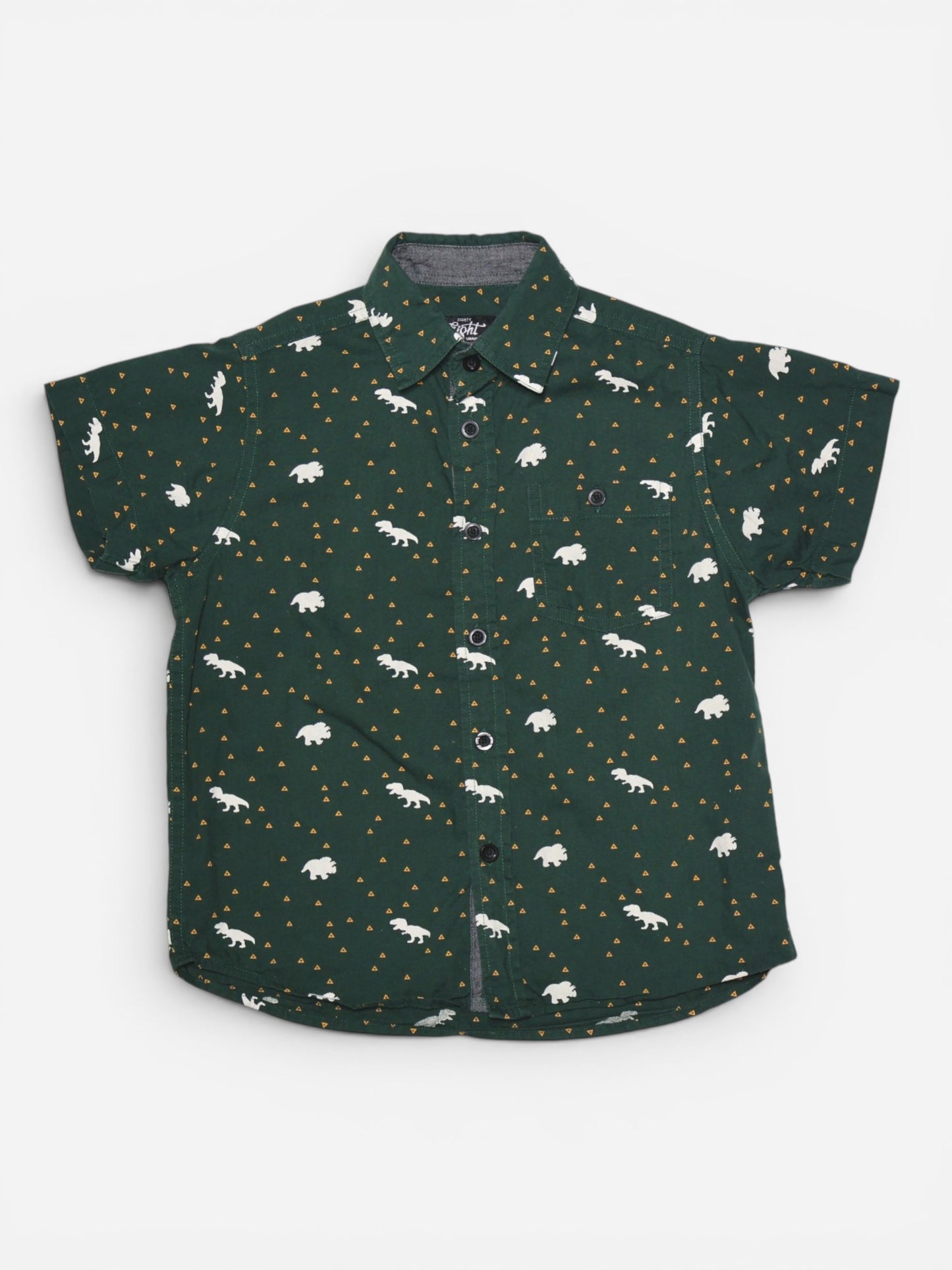 CAMISA MANGA CORTA VERDE CON DINOSAURIOS | EIGHTY EIGHT | TALLA 5/6