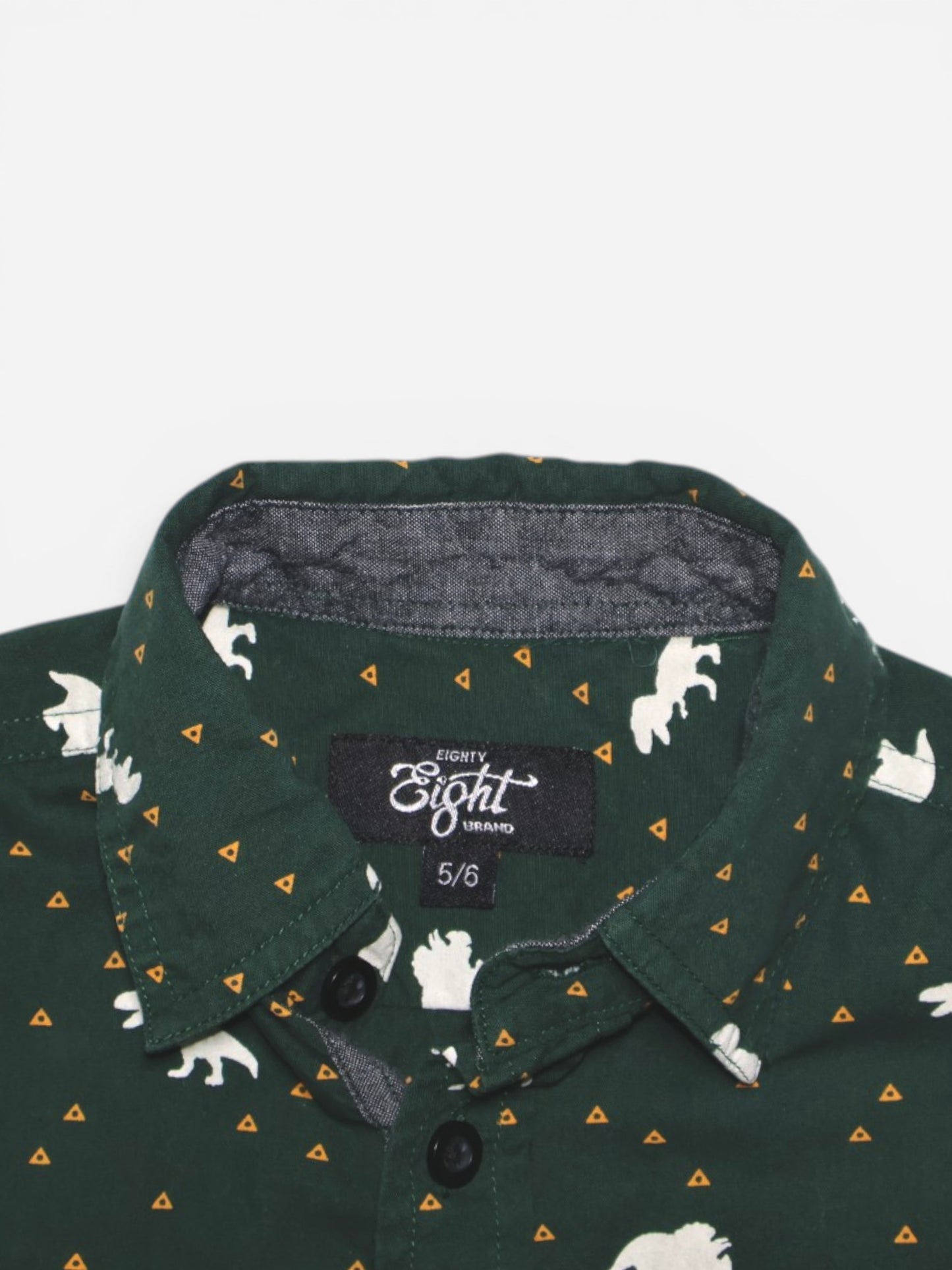 CAMISA MANGA CORTA VERDE CON DINOSAURIOS | EIGHTY EIGHT | TALLA 5/6