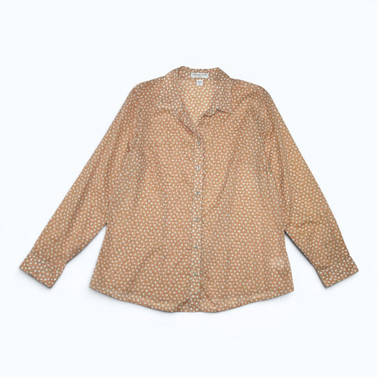 CAMISA BEIGE DE PUNTITOS | COLDWATER CREEK | TALLA XL