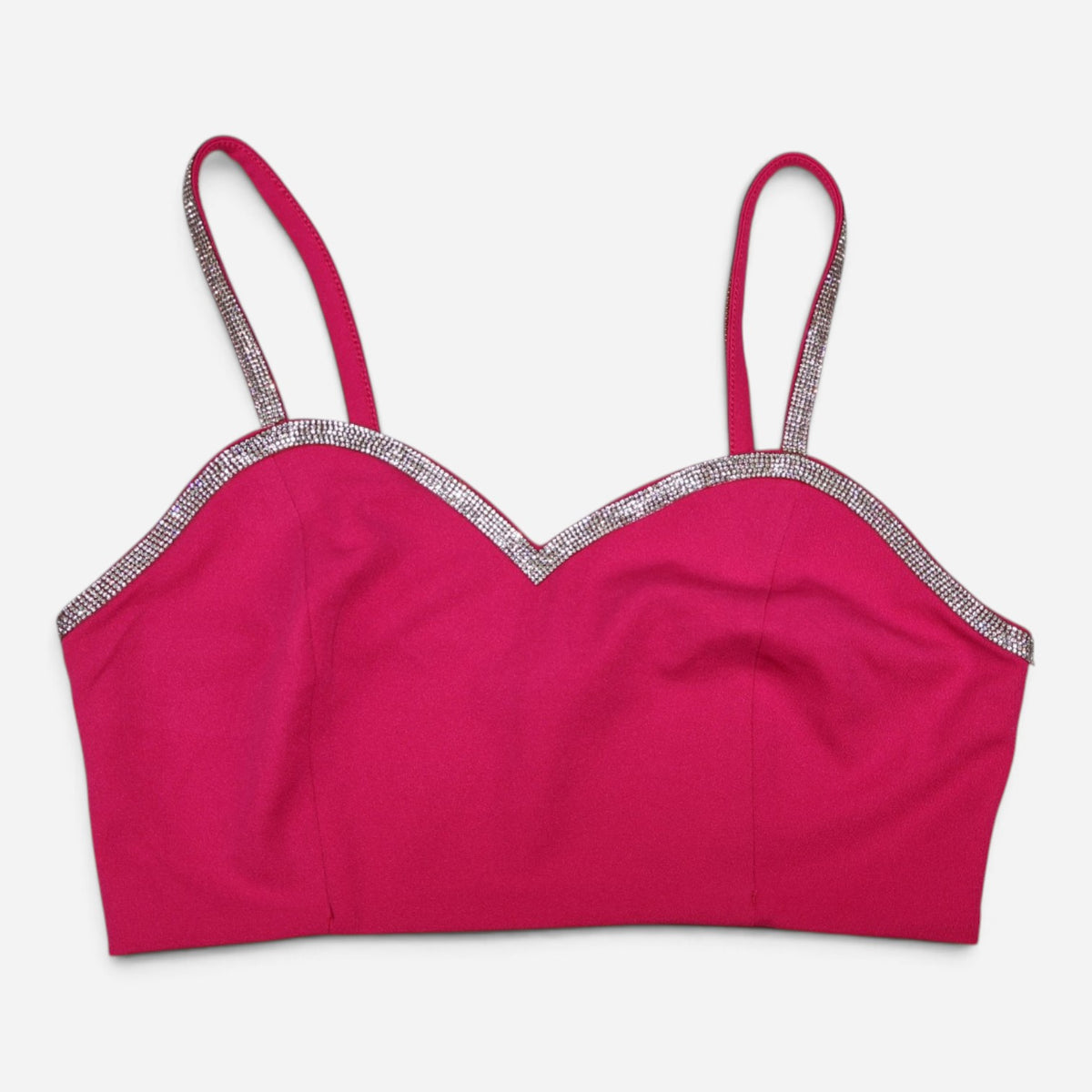 TOP CORTO FUCSIA CON TIRANTE CON PEDRERÍA | SINCERELY JULES | TALLA S