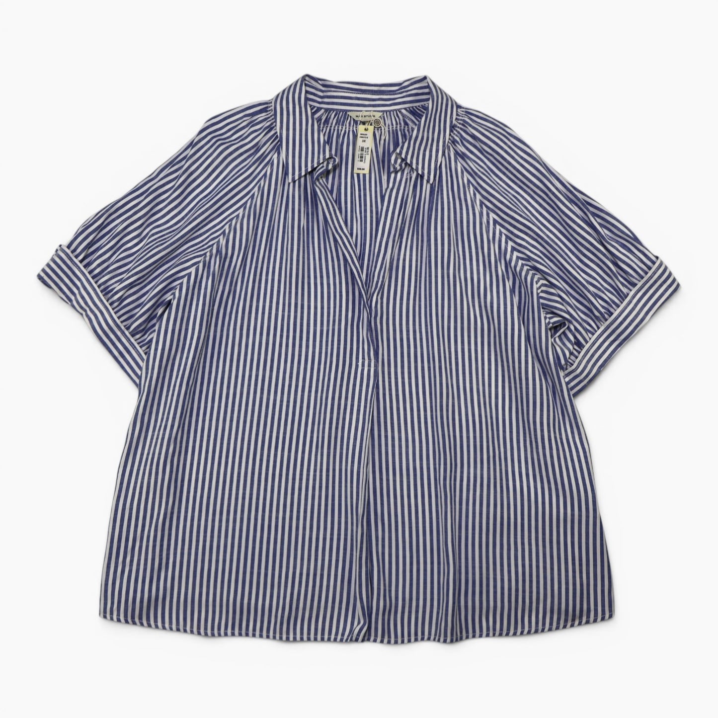BLUSA DE RAYAS AZUL Y BLANCA | MAX STUDIO | TALLA 3X