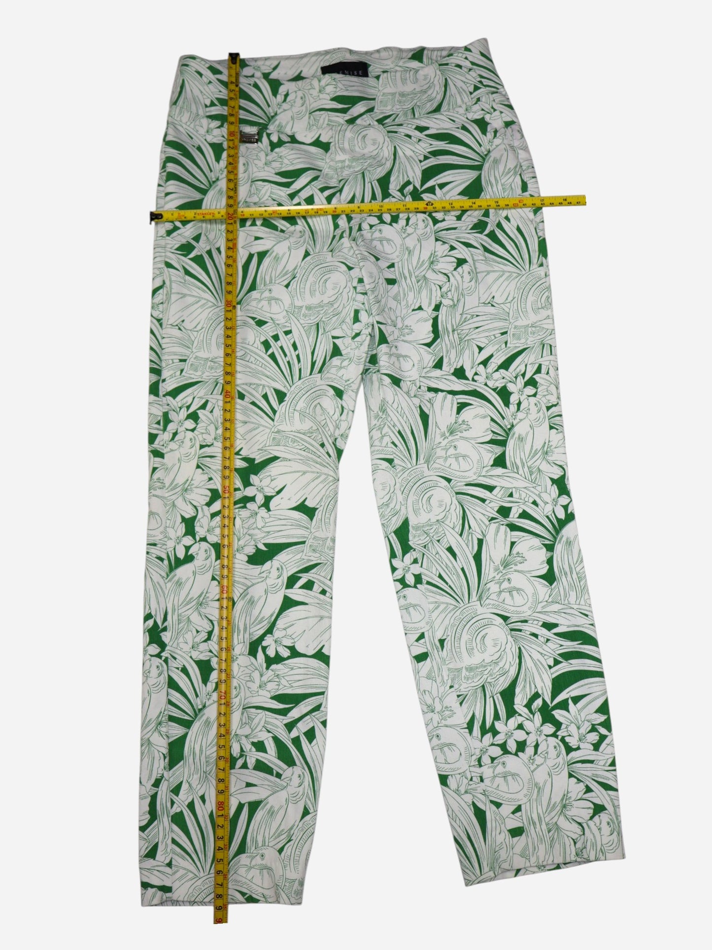 PANTALÓN VERDE CON ESTAMPADO TROPICAL | PREMISE | TALLA S