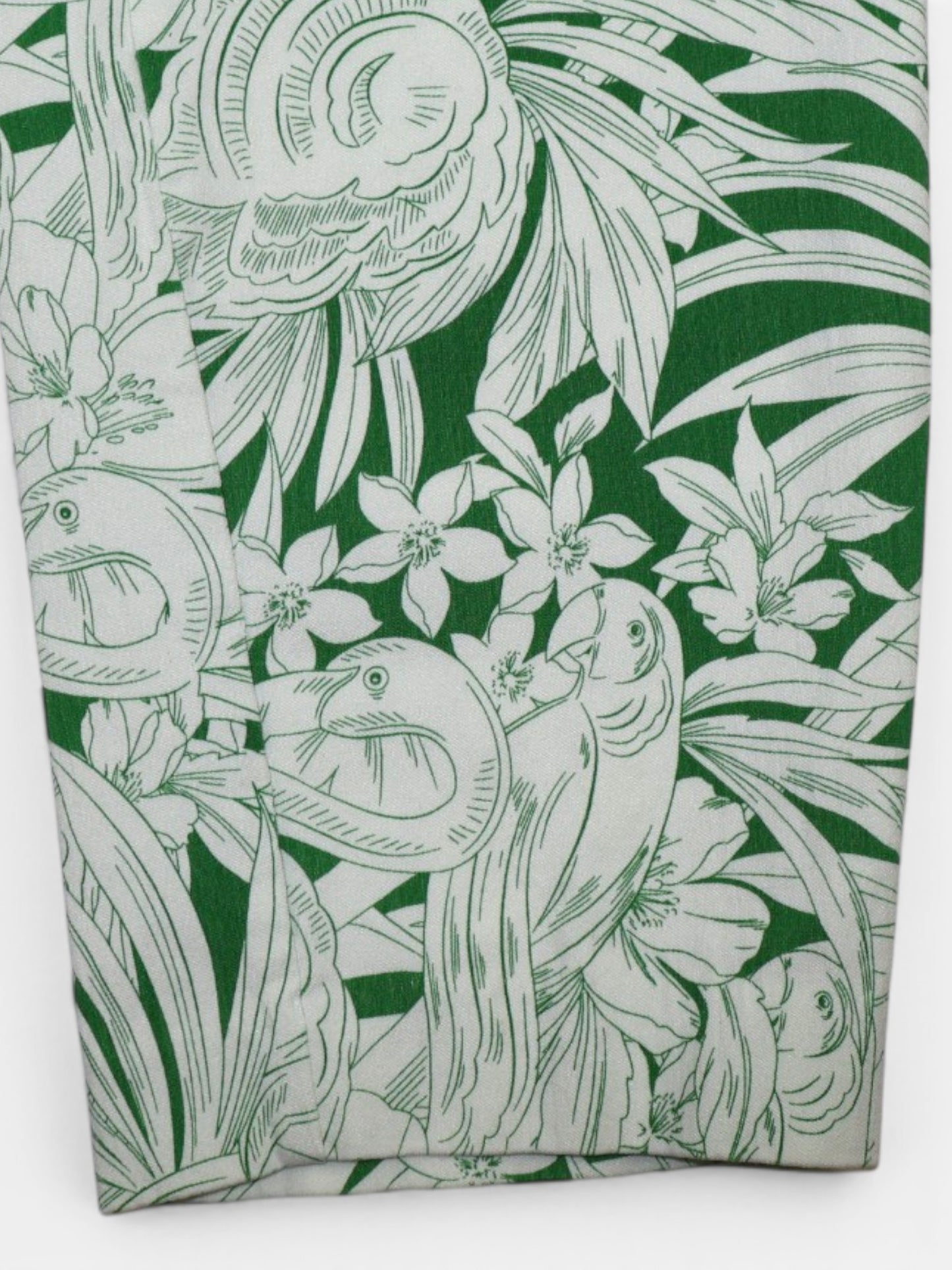 PANTALÓN VERDE CON ESTAMPADO TROPICAL | PREMISE | TALLA S