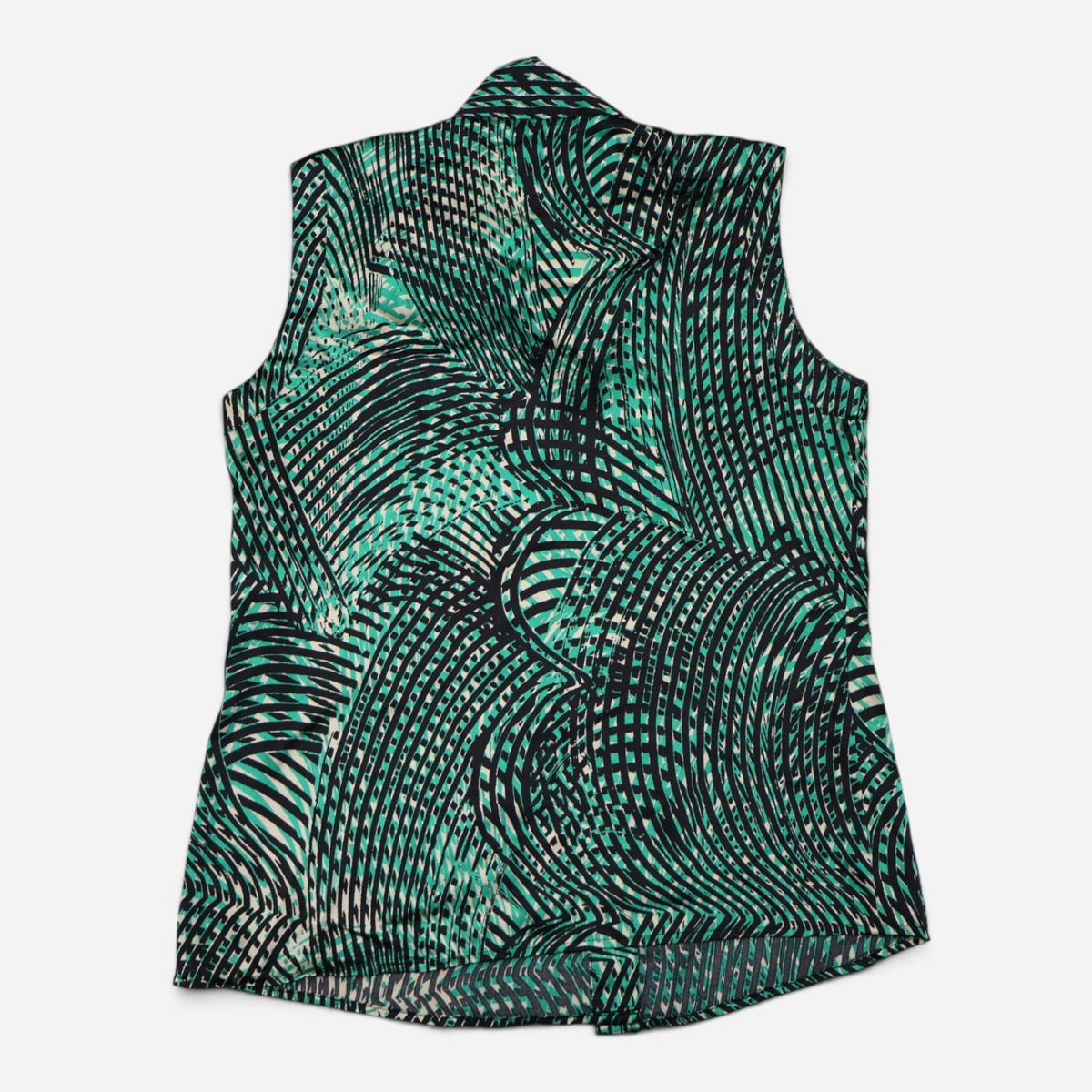 BLUSA SIN MANGAS CON ESTAMPADO VERDE PARA MUJER | ANNE KLEIN | TALLA XS