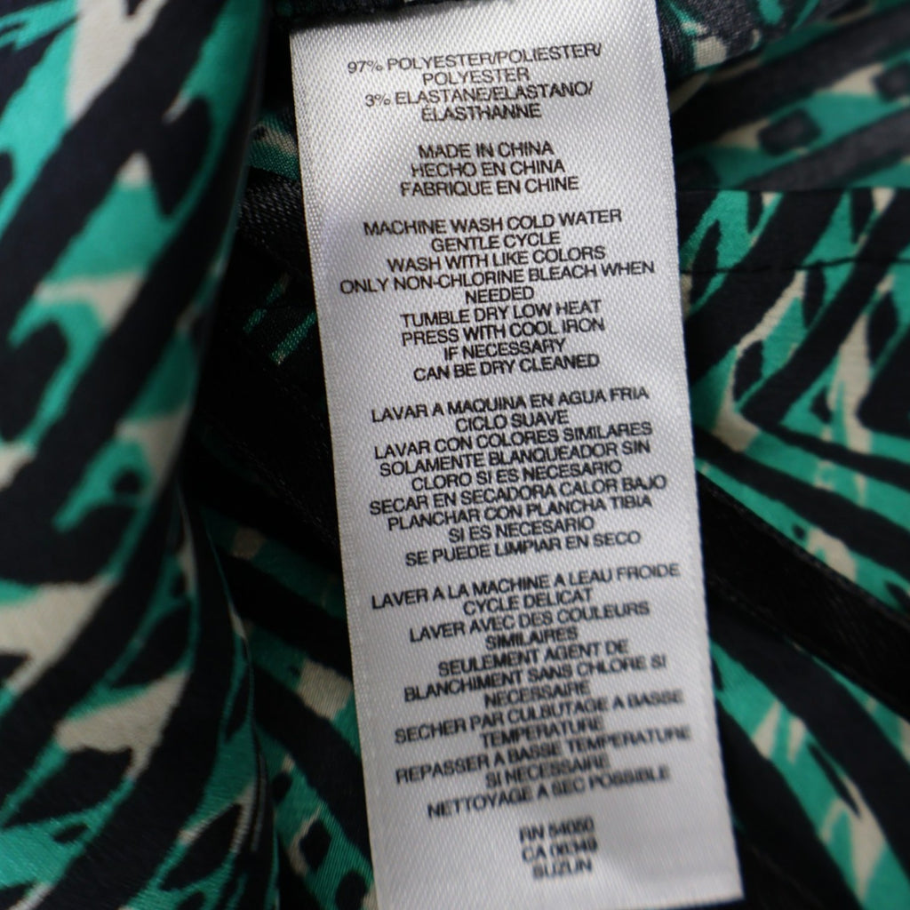 BLUSA SIN MANGAS CON ESTAMPADO VERDE PARA MUJER | ANNE KLEIN | TALLA XS