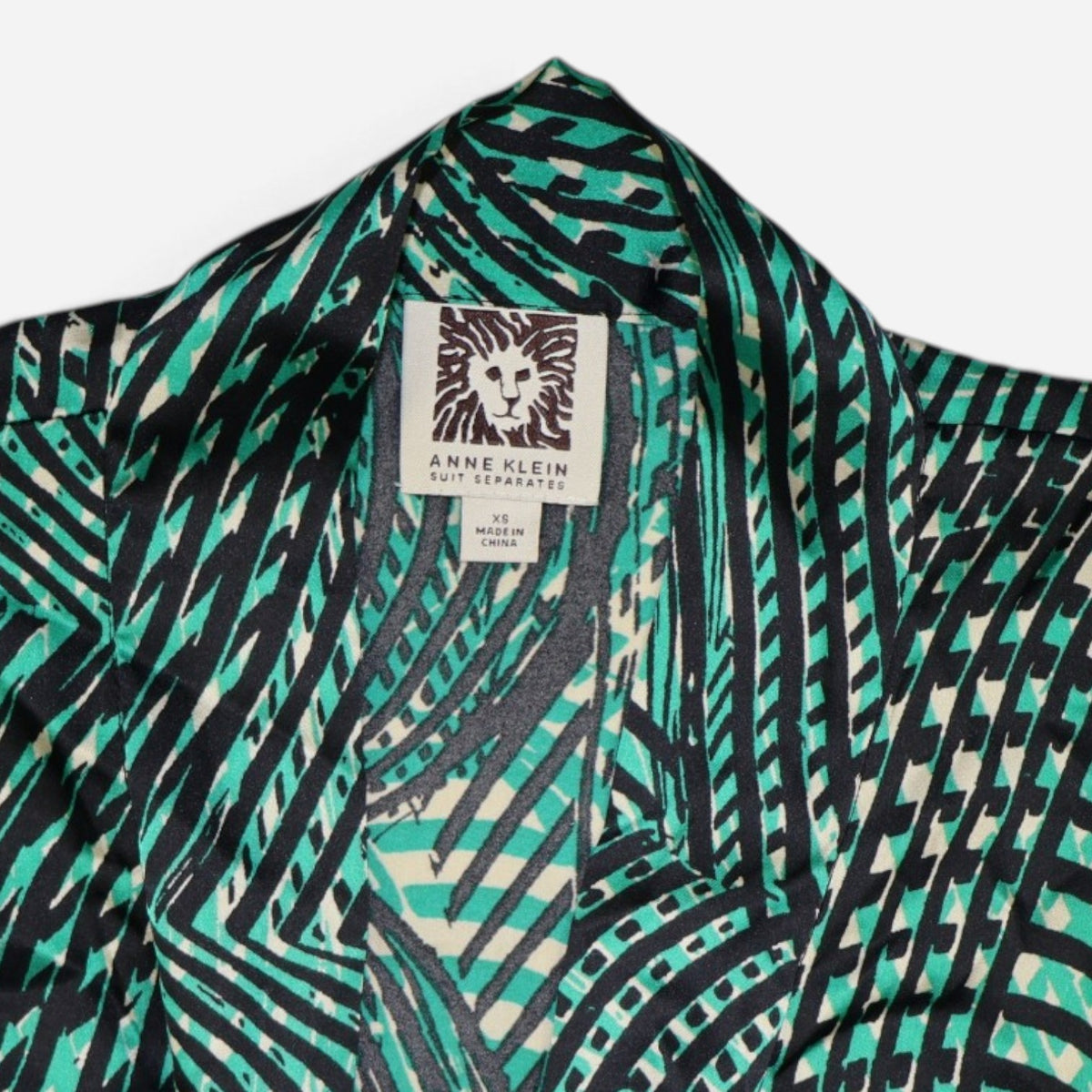BLUSA SIN MANGAS CON ESTAMPADO VERDE PARA MUJER | ANNE KLEIN | TALLA XS