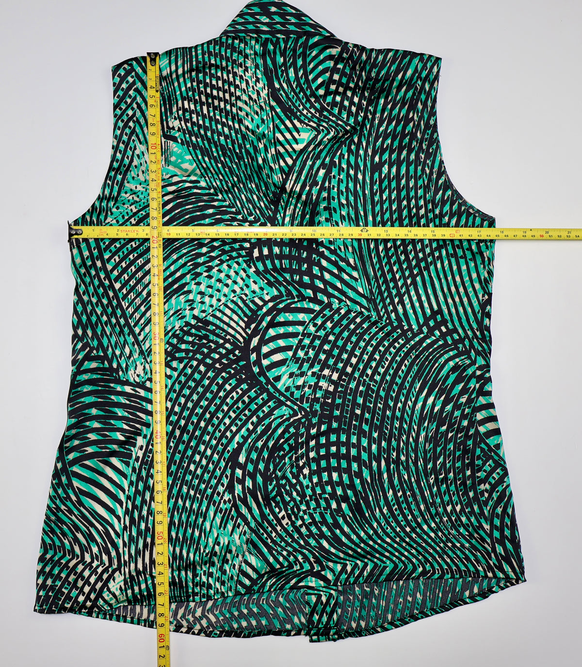 BLUSA SIN MANGAS CON ESTAMPADO VERDE PARA MUJER | ANNE KLEIN | TALLA XS