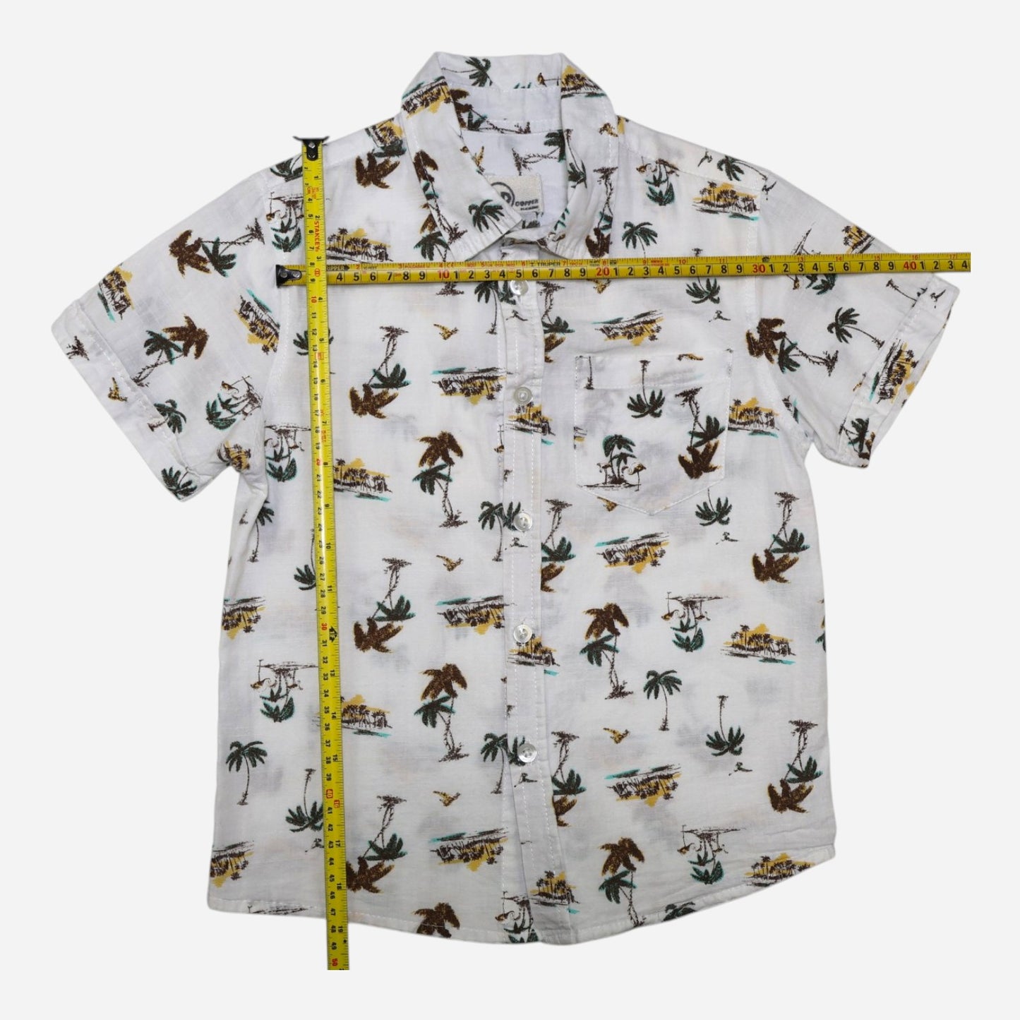 CAMISA MANGA CORTA CON ESTAMPADO TROPICAL | COPPER DENIM | TALLA 7