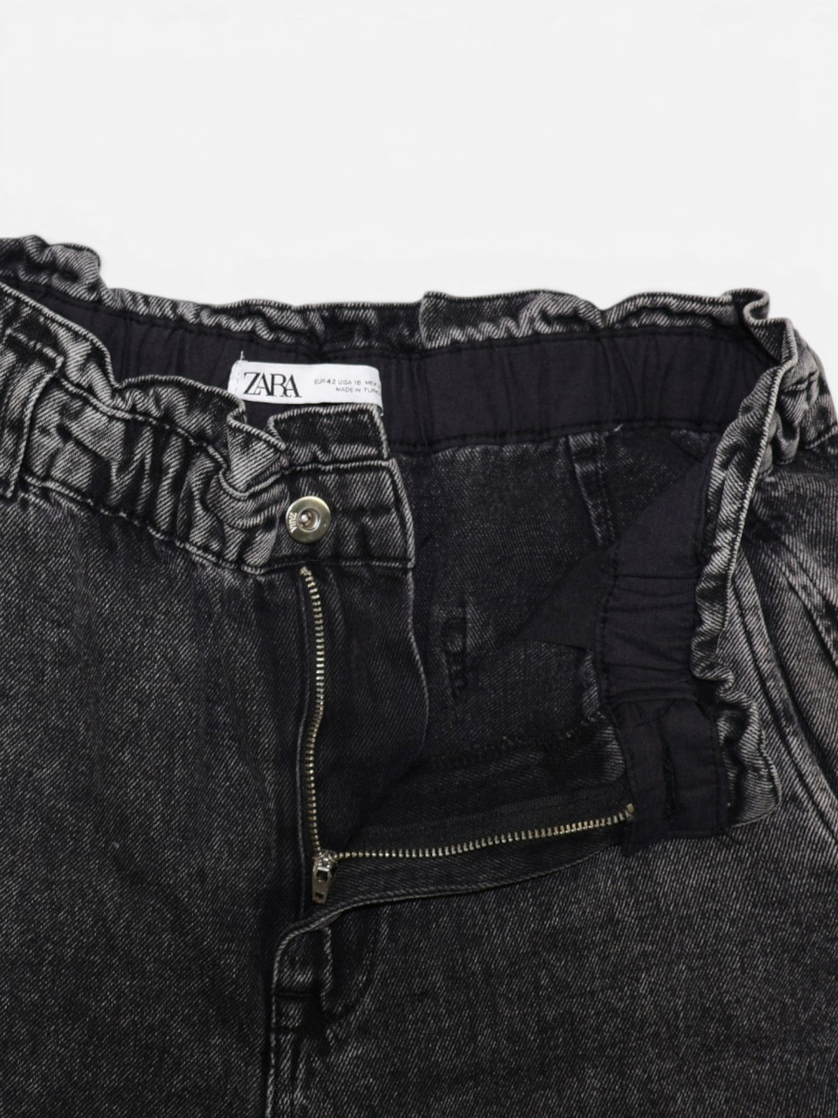 JEANS TIPO BARRIL CON CINTURA PAPERBAG | ZARA | TALLA 10