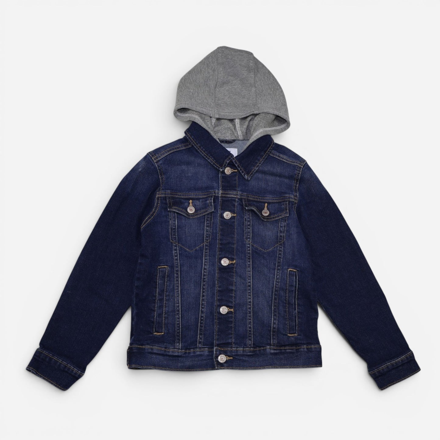 CHAQUETA JEAN CON CAPUCHA GRIS | OLD NAVY | TALLA L (10-12)