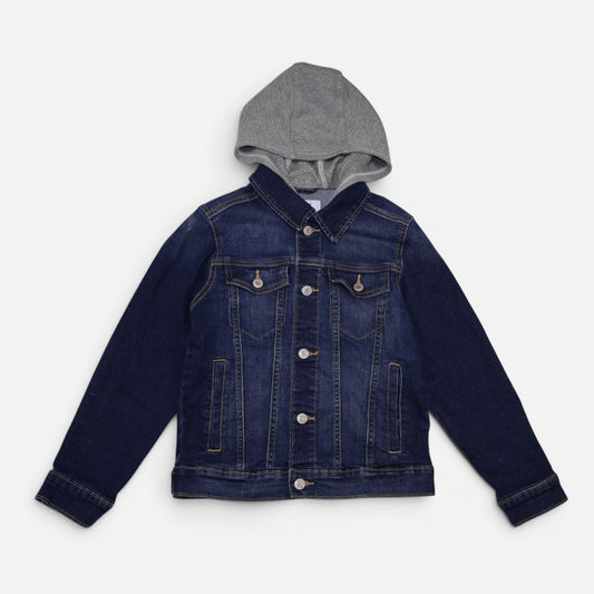 CHAQUETA JEAN CON CAPUCHA GRIS | OLD NAVY | TALLA L (10-12)