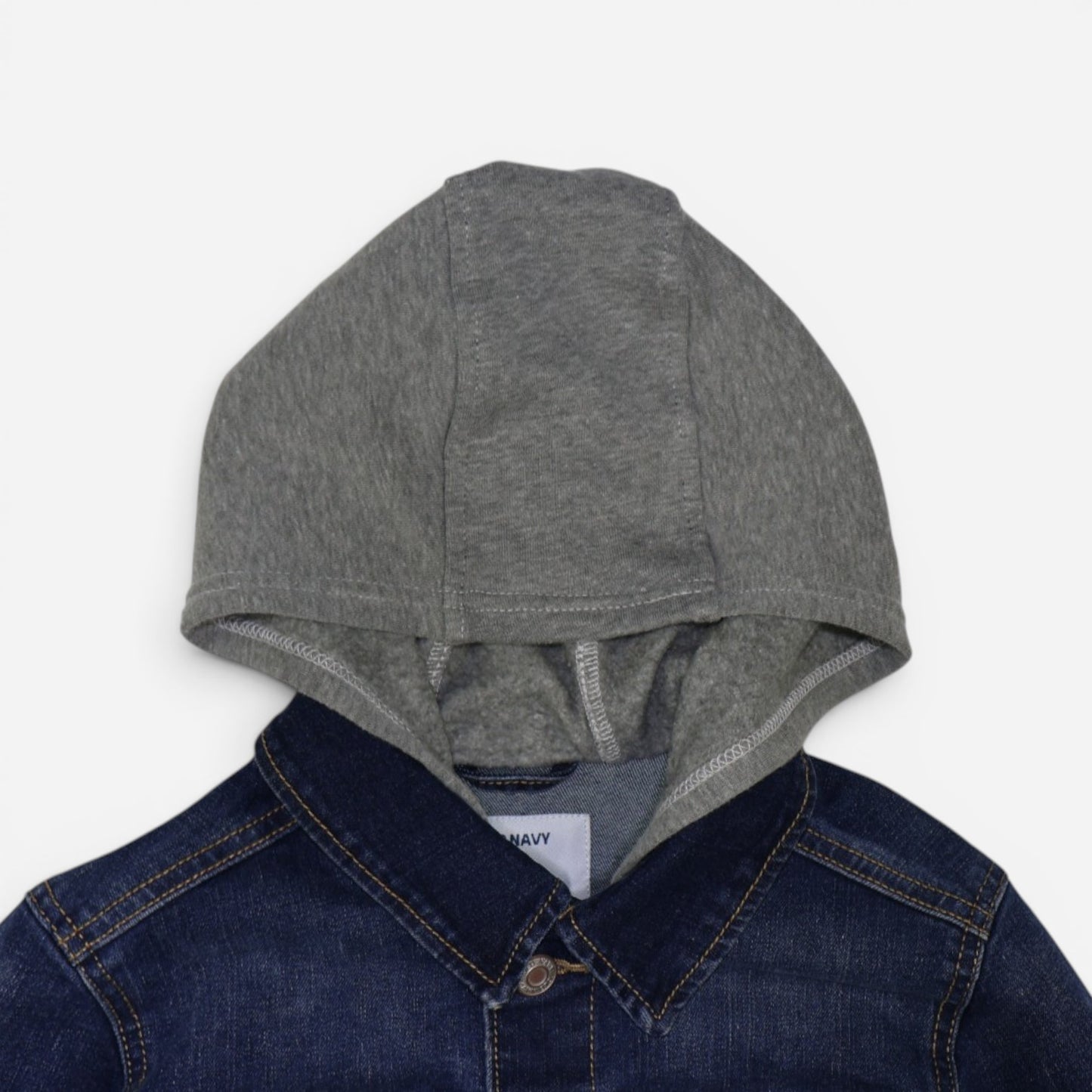 CHAQUETA JEAN CON CAPUCHA GRIS | OLD NAVY | TALLA L (10-12)