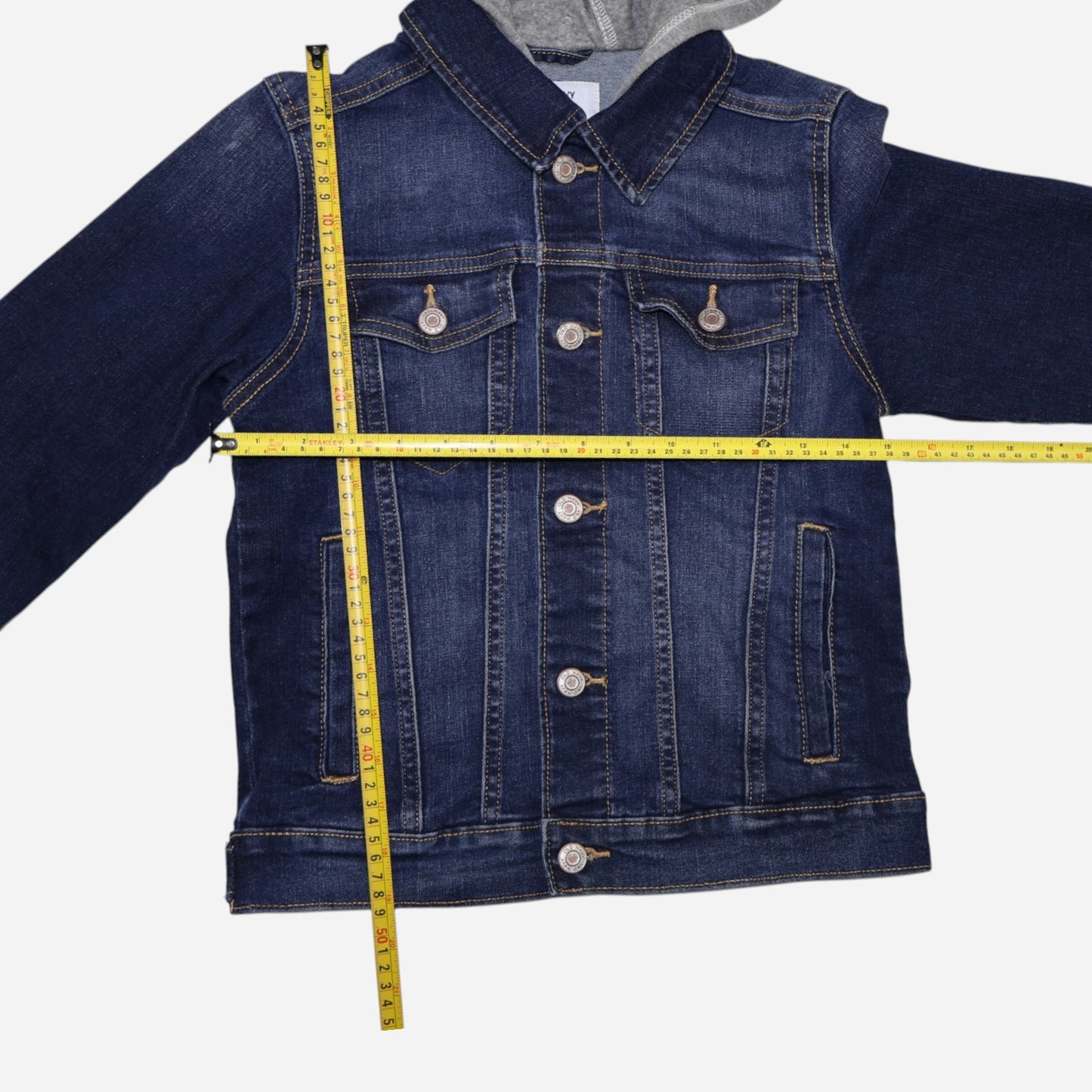 CHAQUETA JEAN CON CAPUCHA GRIS | OLD NAVY | TALLA L (10-12)