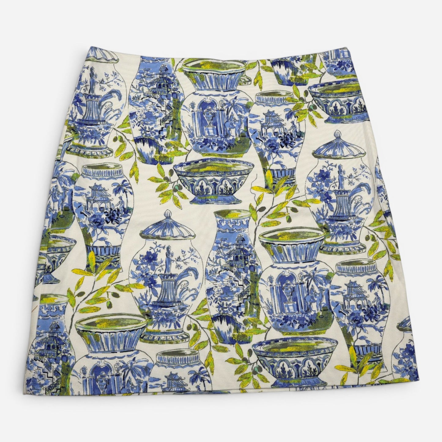 FALDA CORTA ESTAMPADO PORCELANA AZUL | TALBOTS | TALLA 4 (S)