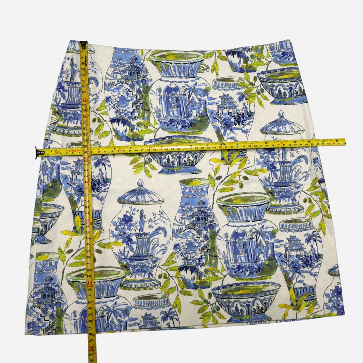 FALDA CORTA ESTAMPADO PORCELANA AZUL | TALBOTS | TALLA 4 (S)