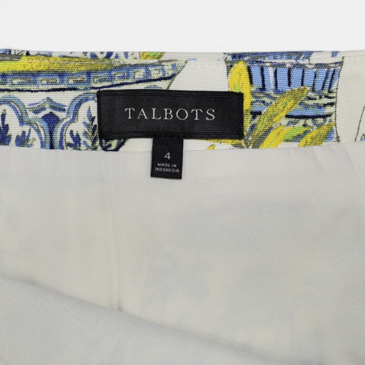 FALDA CORTA ESTAMPADO PORCELANA AZUL | TALBOTS | TALLA 4 (S)