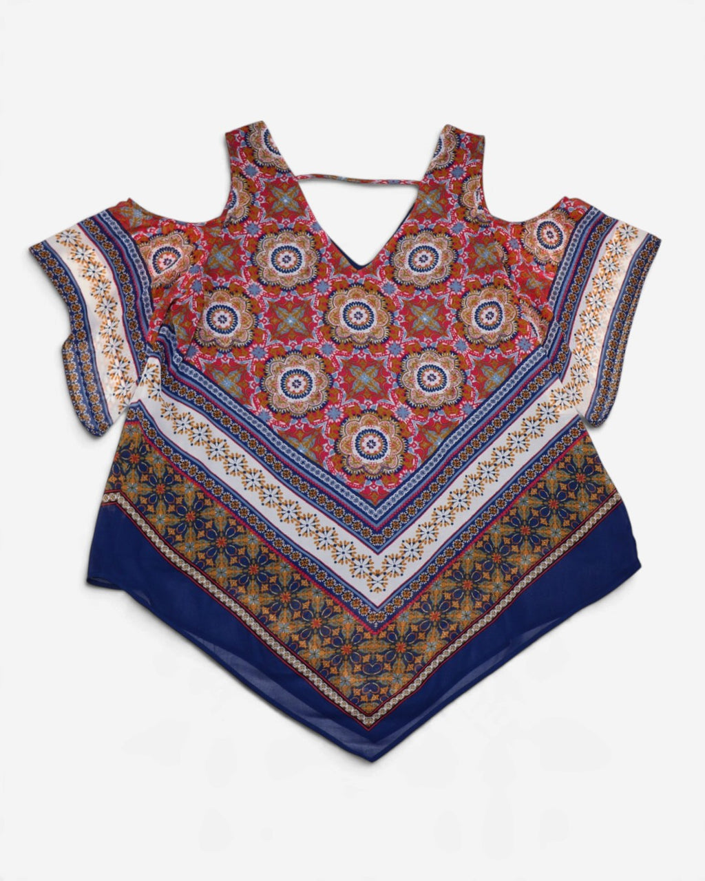 Top estampado con ruedo en puntas para mujer DR2 talla M, foto 3