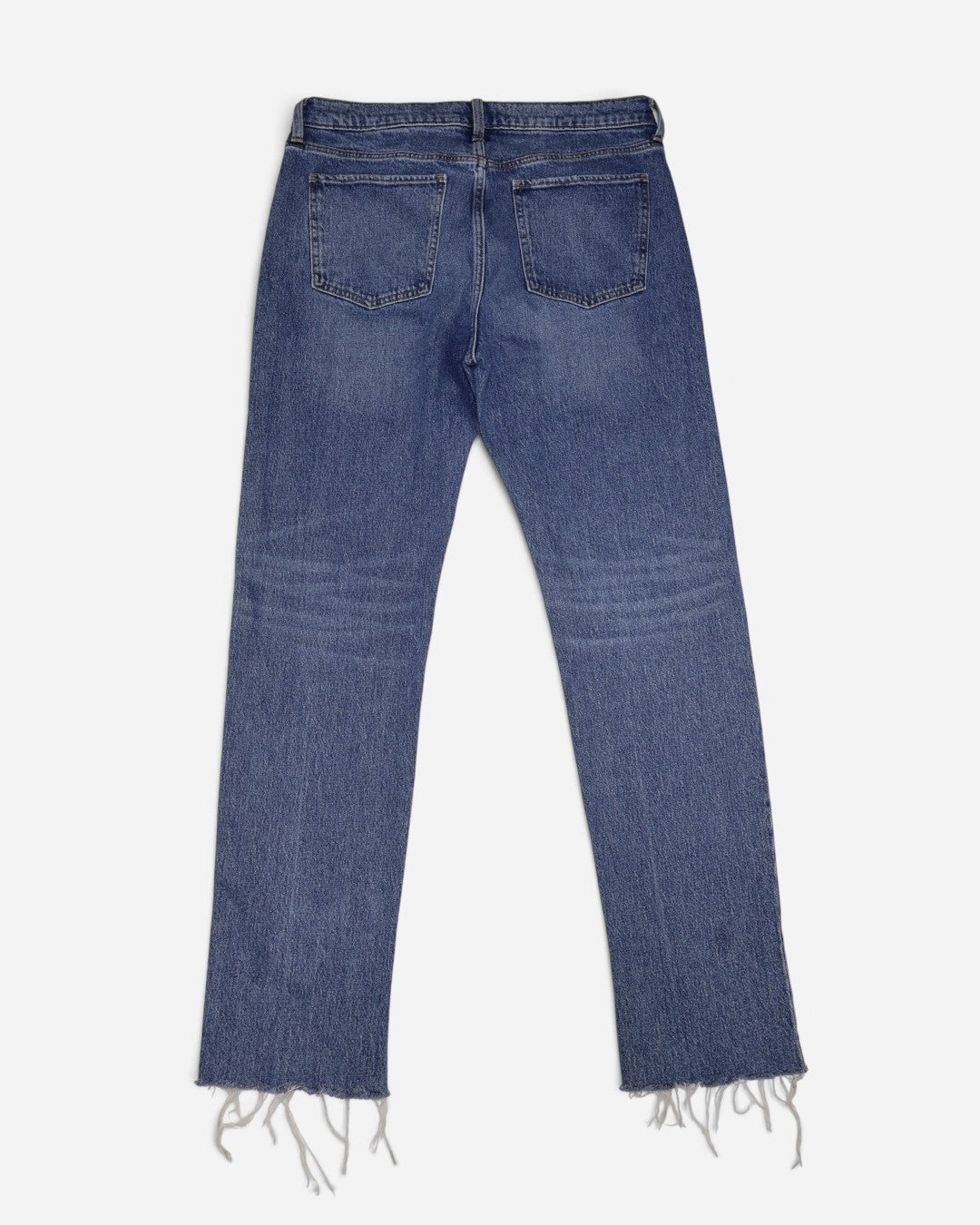 Jeans rectos azules con ruedo deshilachado para mujer, marca Banana Republic, talla 29/8, ropa de segunda mano en República Dominicana